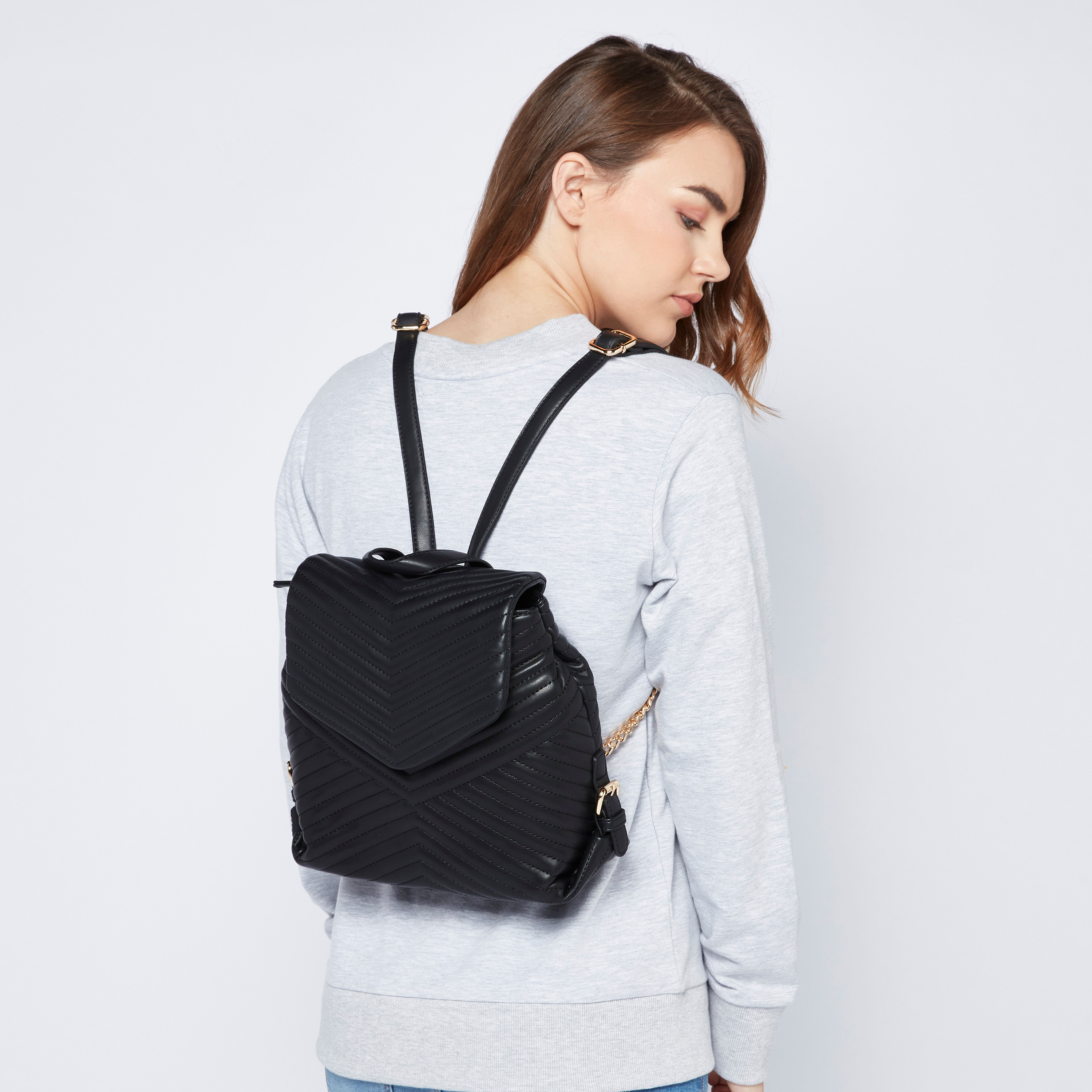 Celeste Quilted Backpack with Flap Closure-women-bagsandwallets-backpacks-image-7