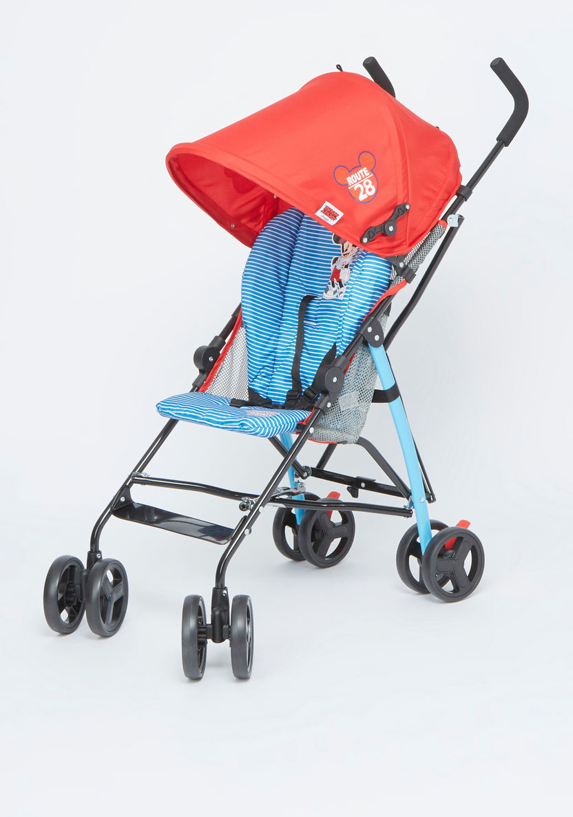 Disney Mickey Red and Blue Foldable Baby Buggy (Upto 3 years)-Buggies-image-0