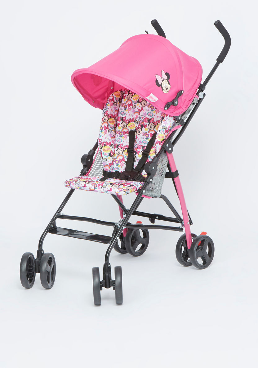 Disney Minnie Mouse Pink Printed Baby Stroller with Umbrella Fold (Upto 3 years)-Buggies-image-0