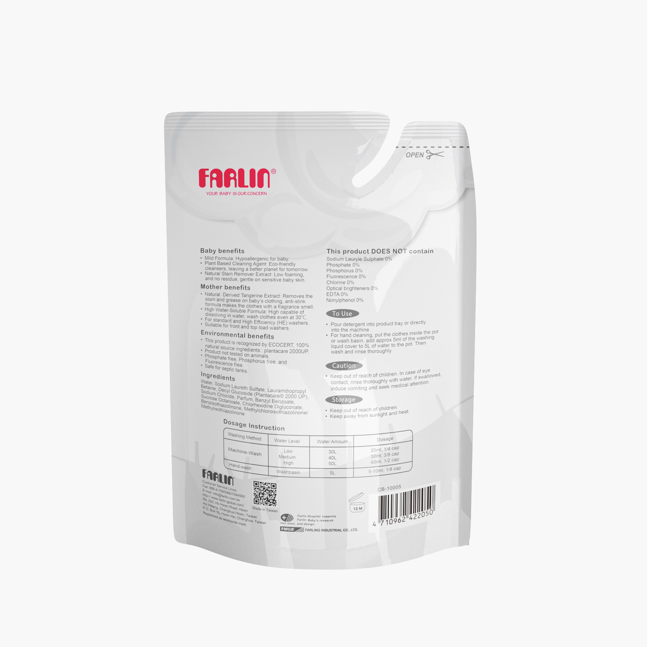 FARLIN Clean 2.0 Baby Clothes Wash - 1000ml + refill 800 ml-baby-feeding-cleaningliquids-image-3