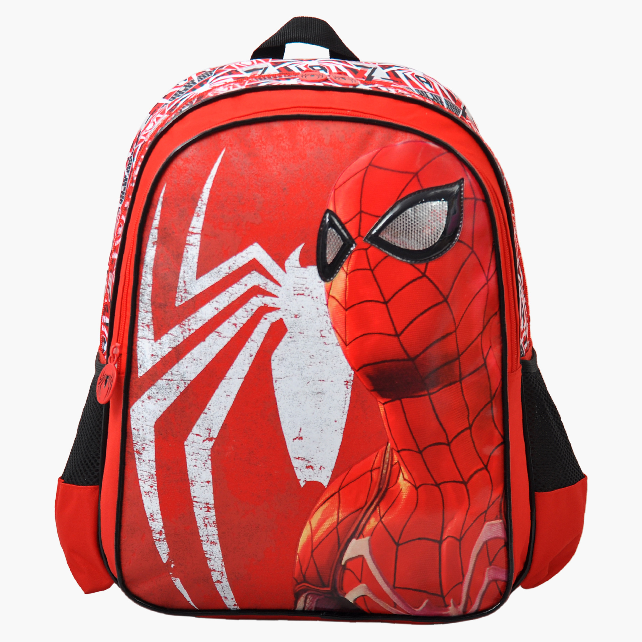 Spider deals man backpack