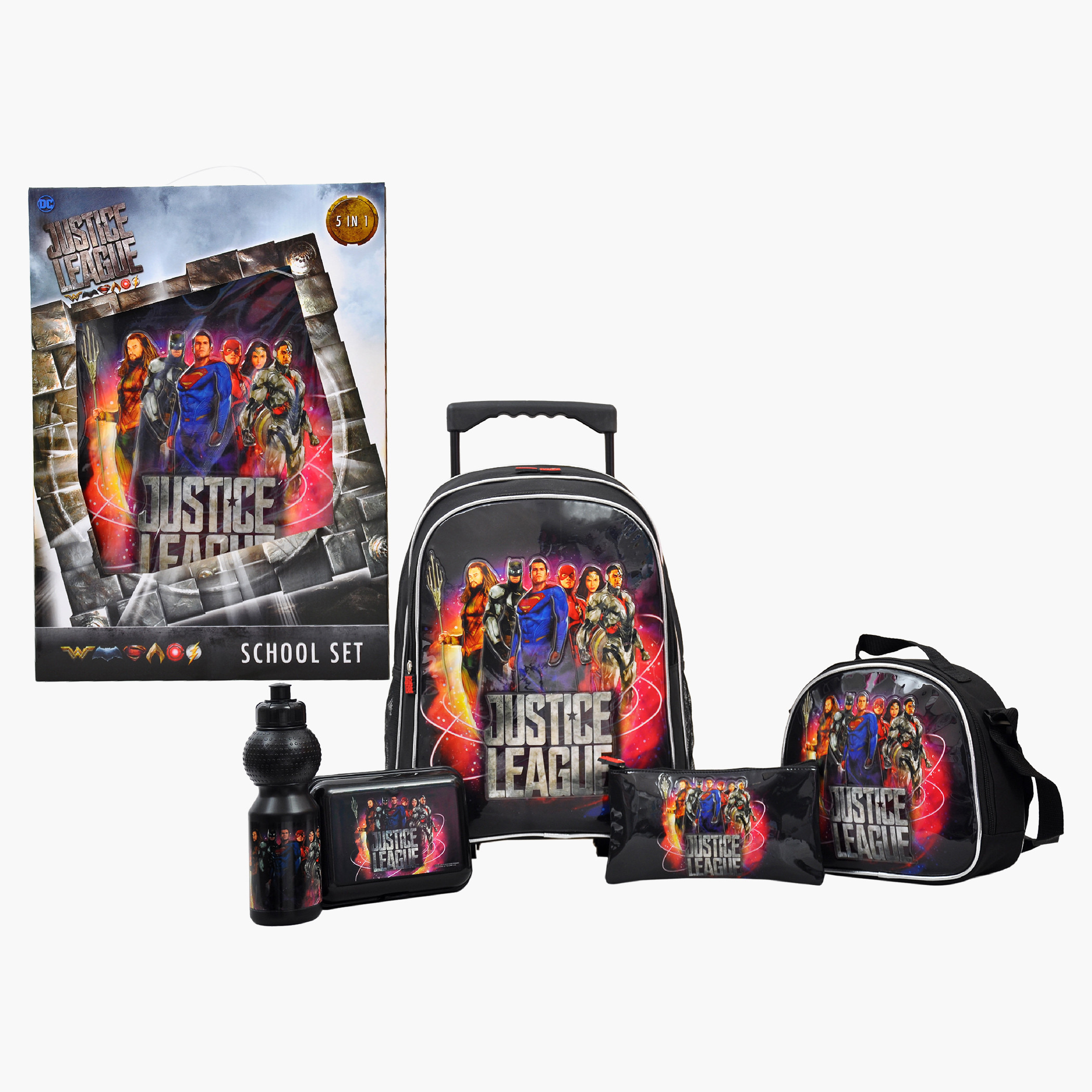 Buy Justice League Printed 5 Piece School Set Online Mothercare Bahrain