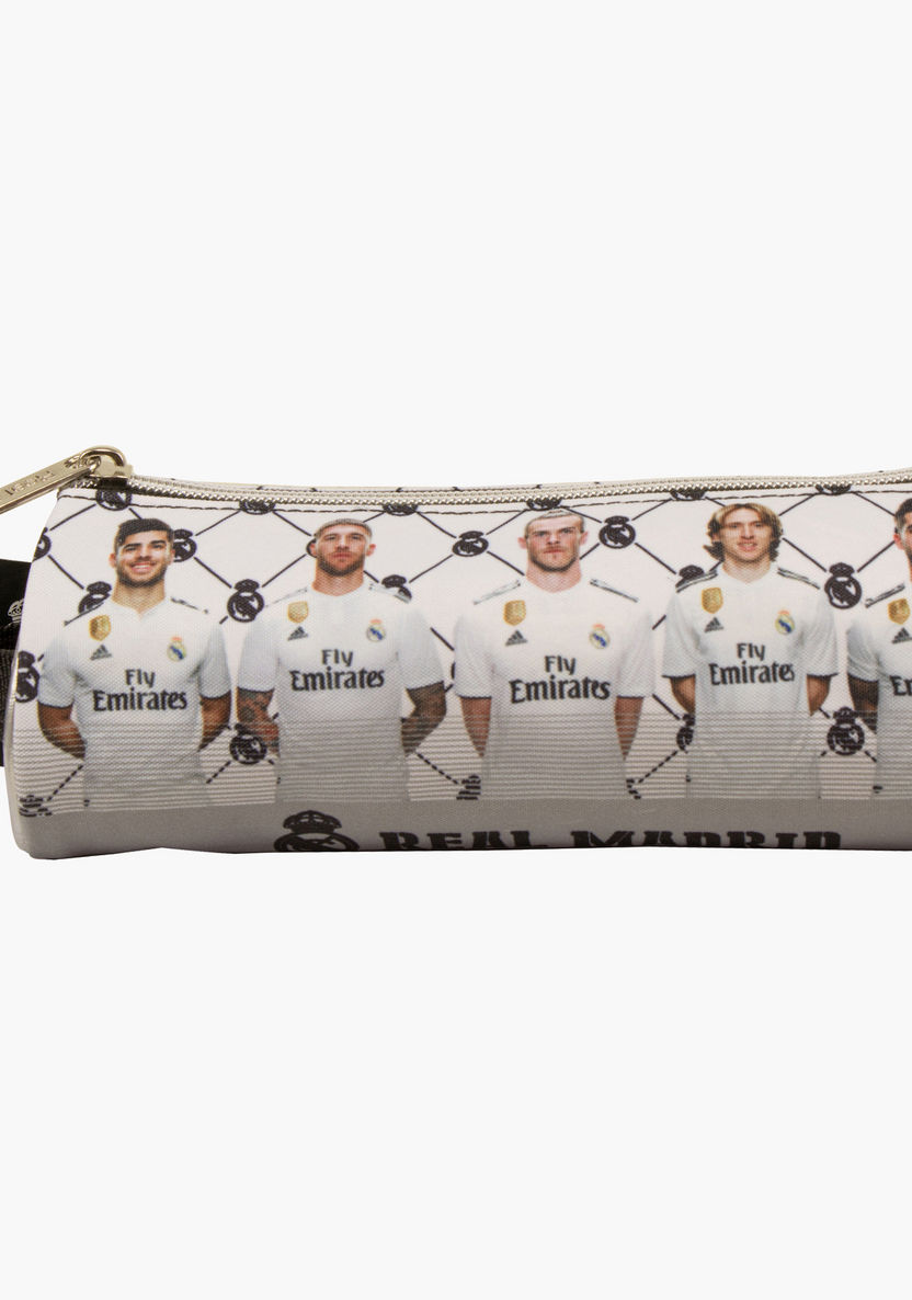 Real Madrid Printed Round Pencil Case-Pencil Cases-image-0