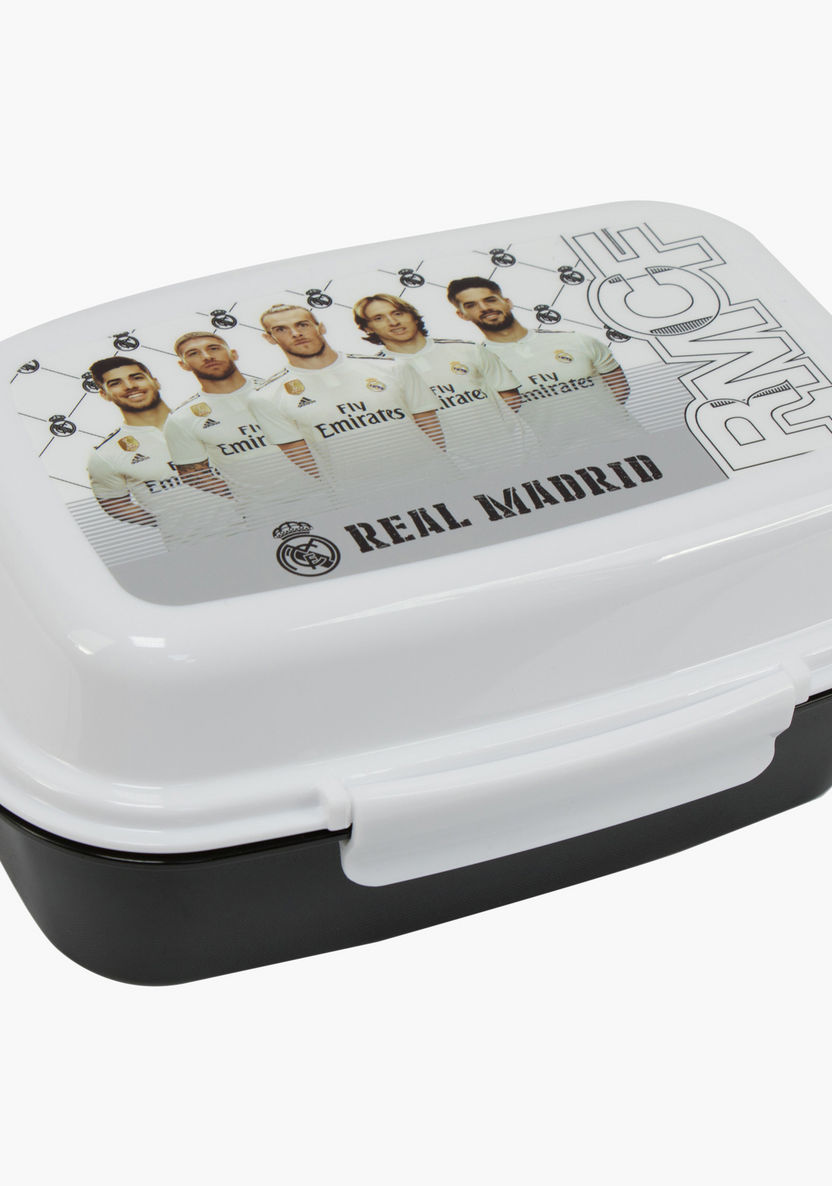 Real Madrid Printed Lunch Box with Clip Closure-Lunch Boxes-image-0