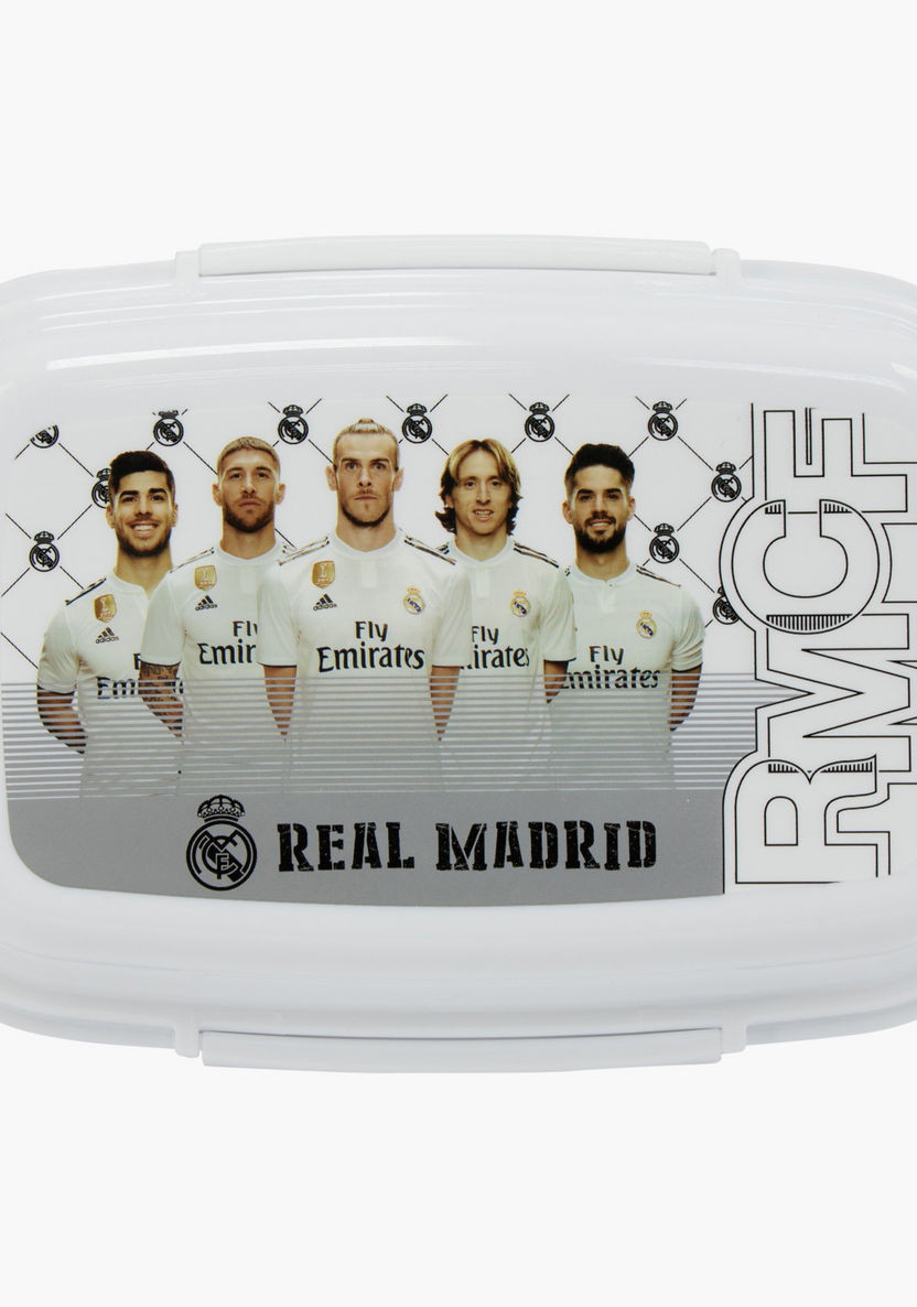 Real Madrid Printed Lunch Box with Clip Closure-Lunch Boxes-image-1