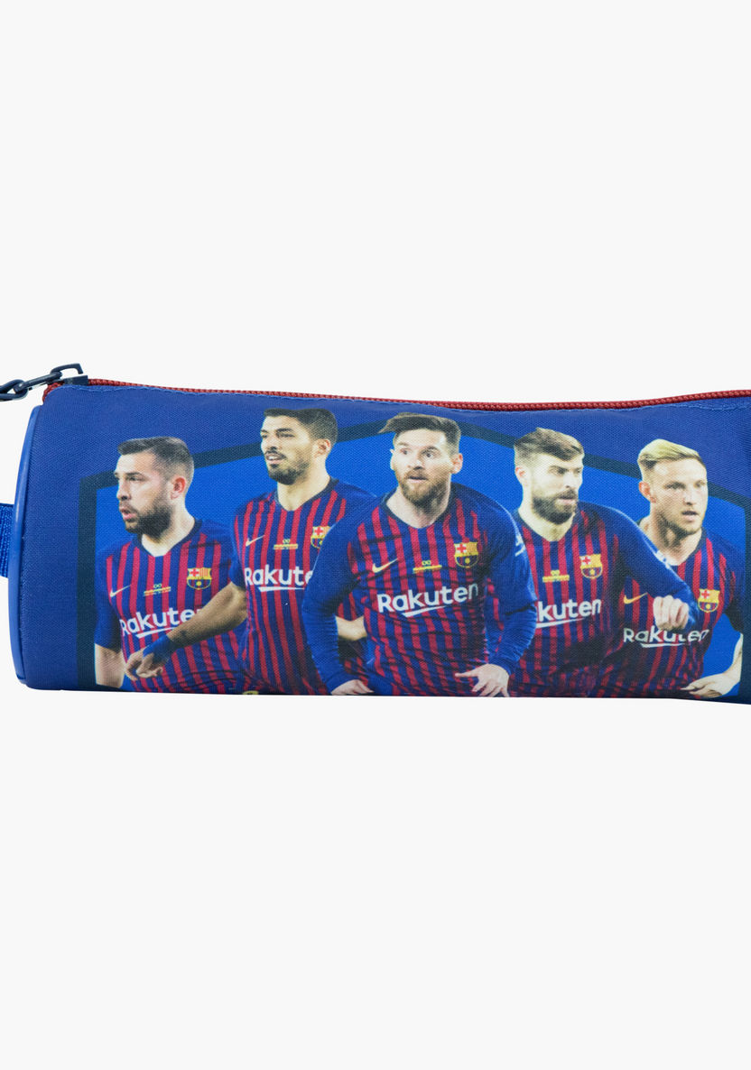 FC Barcelona Printed Round Pencil Case-Pencil Cases-image-0