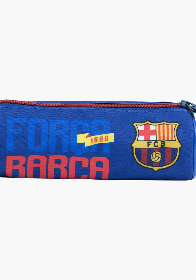 FC Barcelona Printed Round Pencil Case-Pencil Cases-image-1