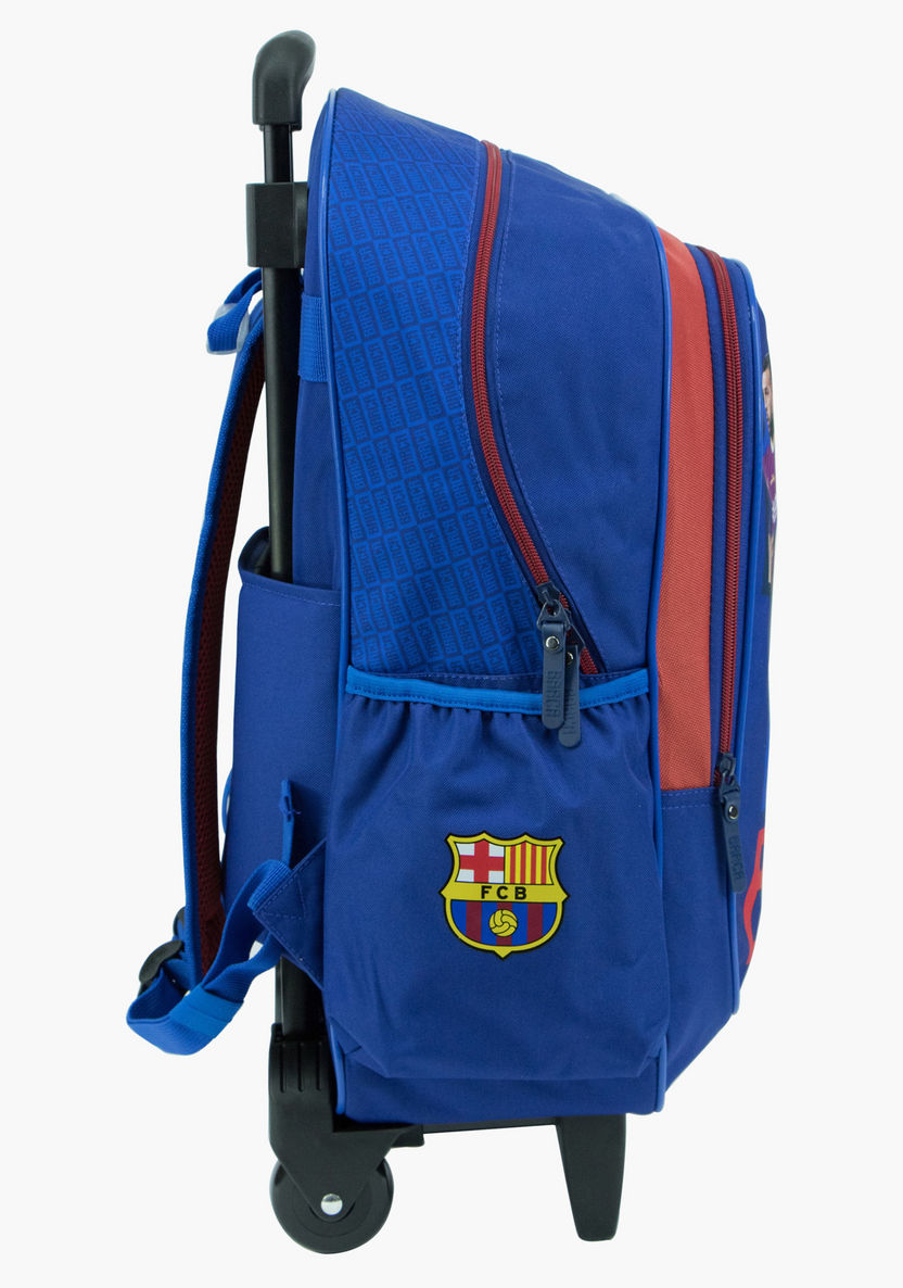 FC Barcelona Printed Trolley Bag with Side Pockets - 18 inches-Trolleys-image-1