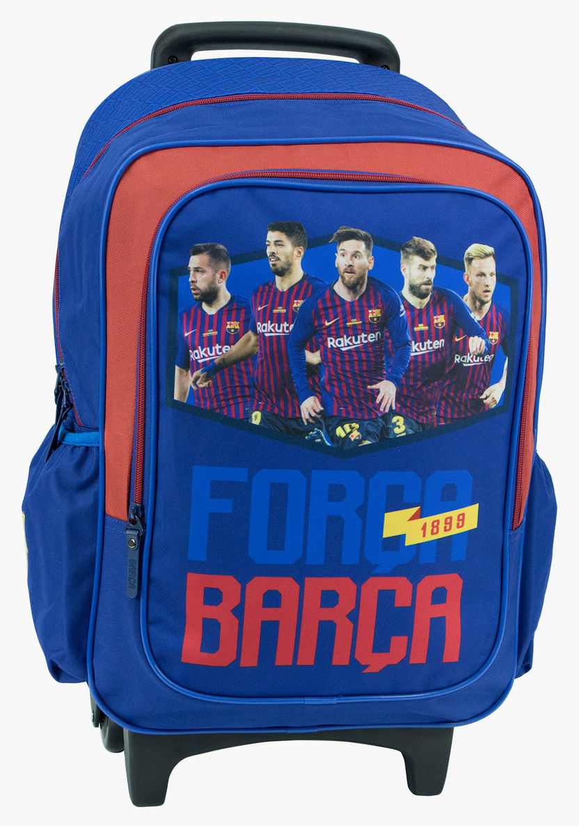 FC Barcelona Printed Trolley Backpack-Trolleys-image-0