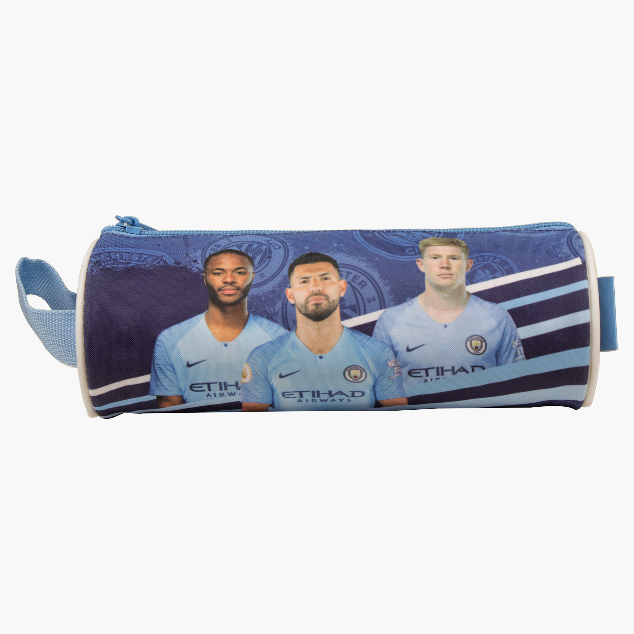 Manchester City Printed Round Pencil Case-school-stationery-pencilcases-image-1