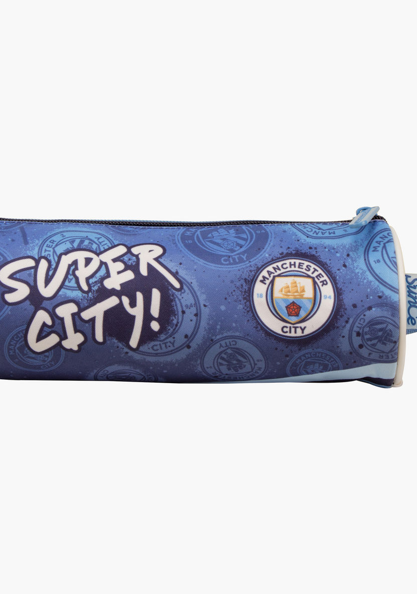 Manchester City Printed Round Pencil Case-Pencil Cases-image-1