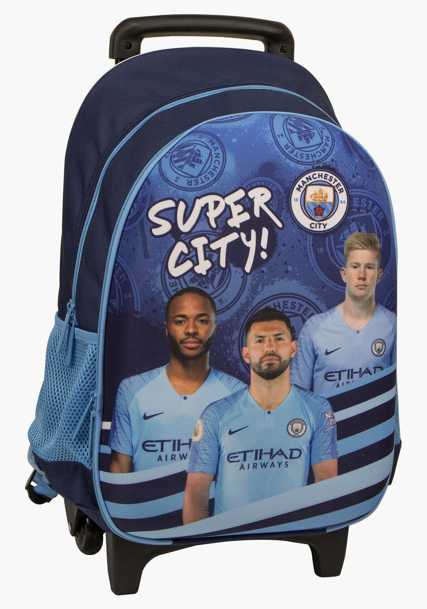 Manchester City Printed Trolley Bag with Side Pockets - 18 inches-Trolleys-image-0