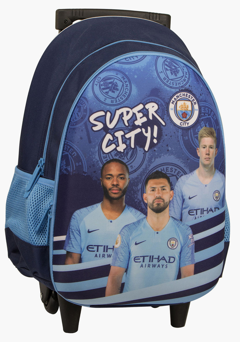 Manchester City Printed Trolley Bag with Side Pockets - 16 inches-Trolleys-image-0