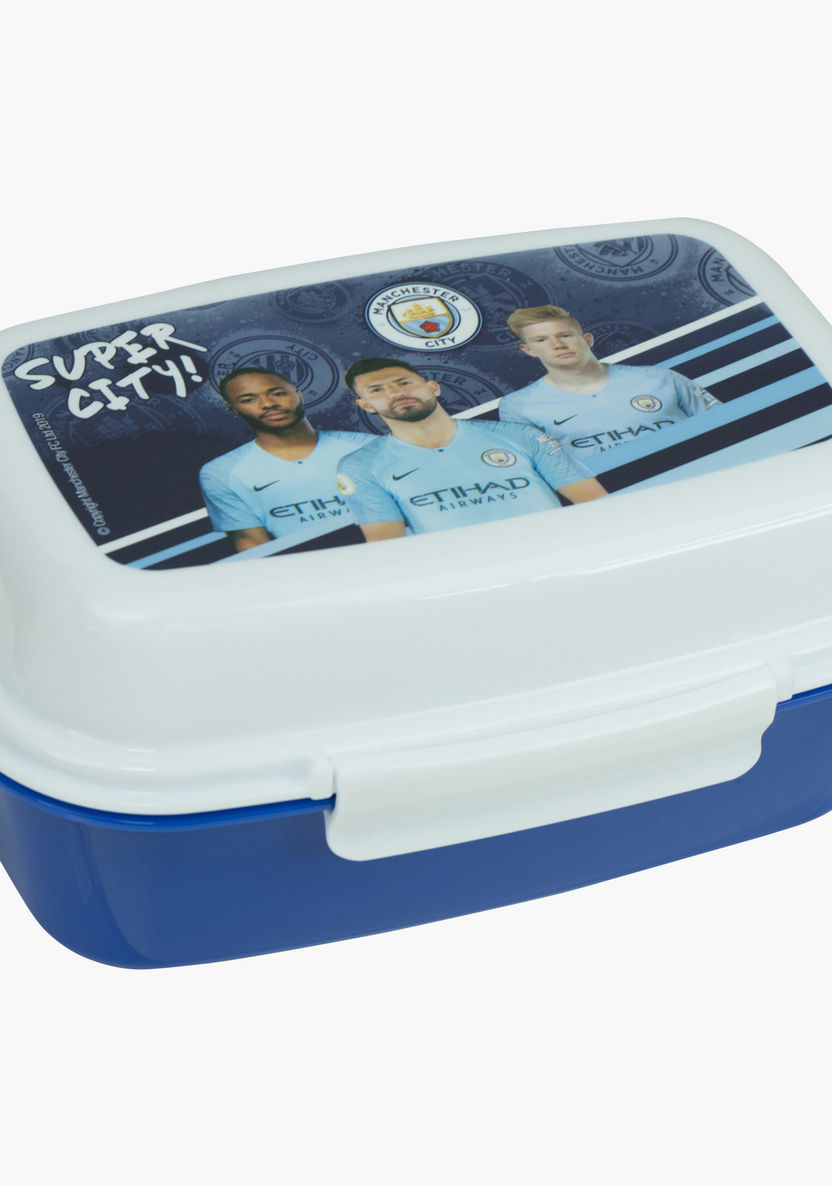 Manchester City Printed Lunch Box with Clip Closure-Lunch Boxes-image-0