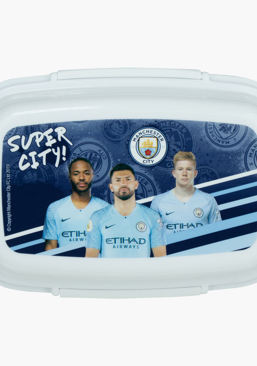 Manchester City Printed Lunch Box with Clip Closure-Lunch Boxes-image-1