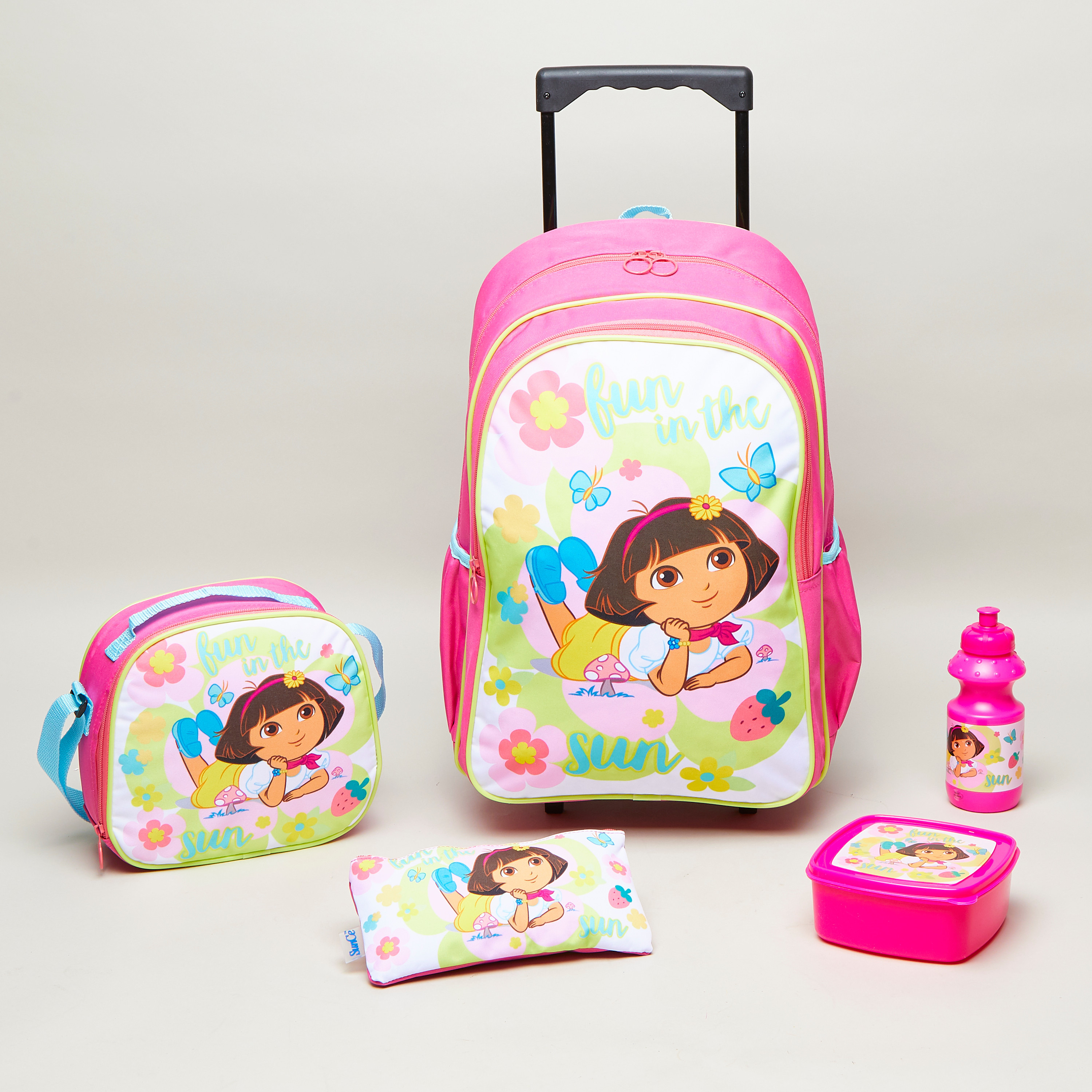 Buy Dora the Explorer 5 Piece Printed Trolley Bag Set Online Mothercare Bahrain