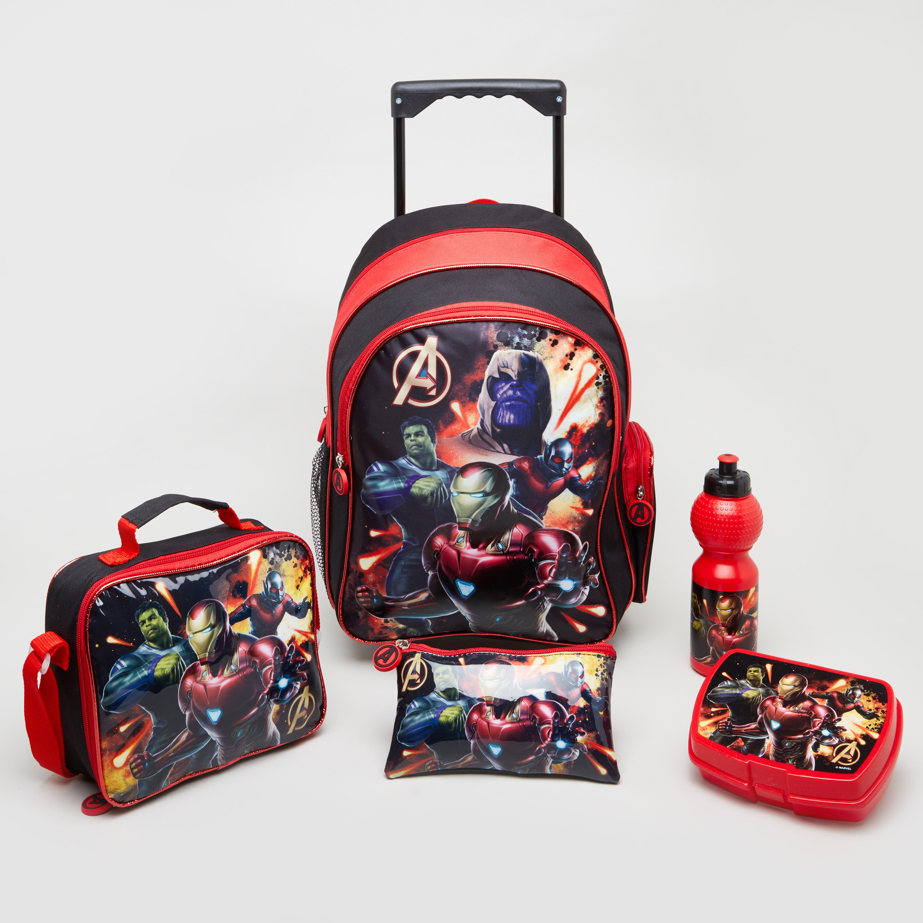 Avengers 5 Piece Printed Trolley Bag Set