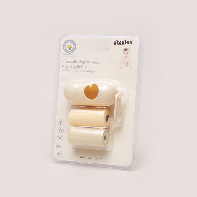 Giggles 20-Piece Diaper Disposal Bags with Dispenser