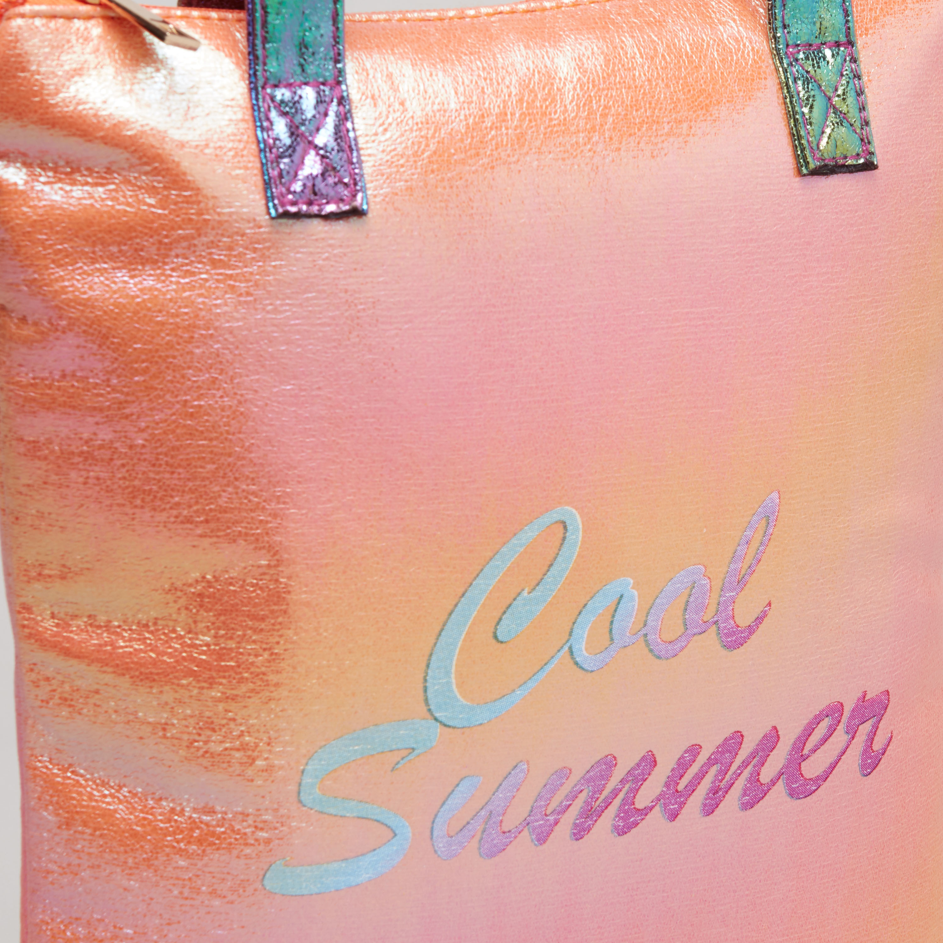 حقيبة شاطئ بطبعات مع سحّاب إغلاق من تشارمز-girls-accessories-bags-image-2
