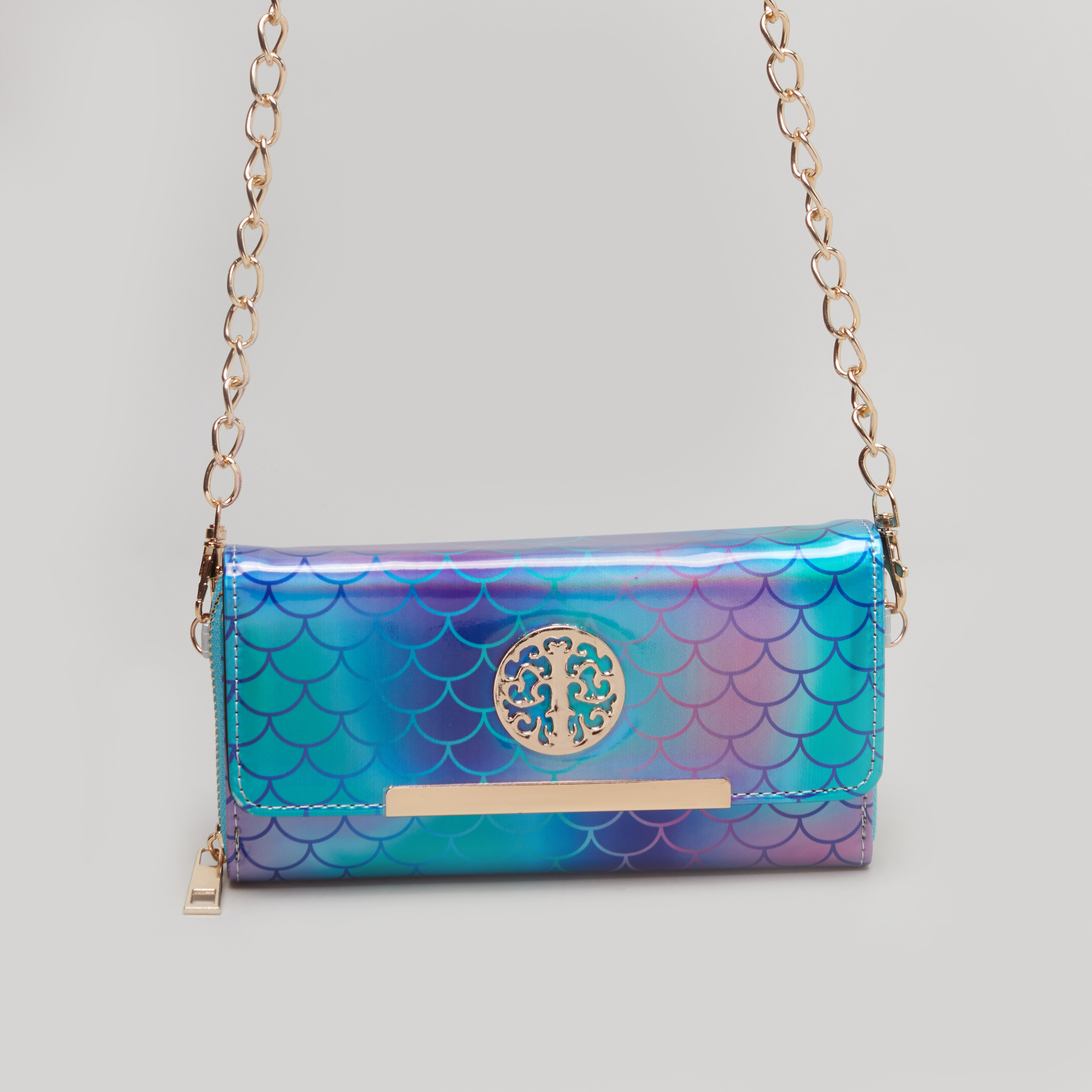 Charmz Textured Crossbody Bag with Metallic Chain-girls-accessories-bags-image-1