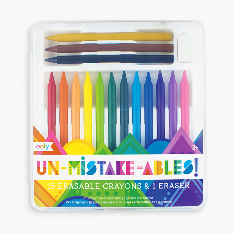 Ooly Un-Mistake-Ables! Erasable Crayons Set with Eraser