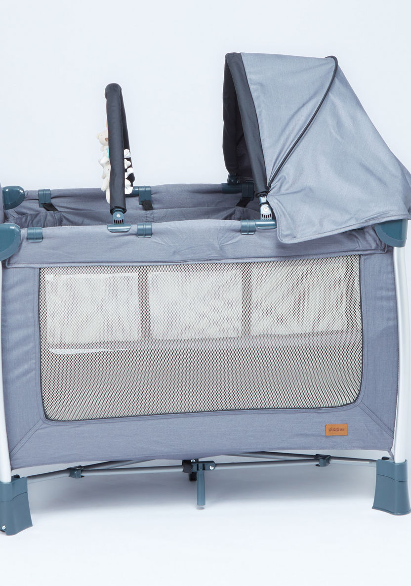 Giggles Bedford Ice Blue Travel Cot with Sun Shield (Upto 3 years)-Travel Cots-image-2