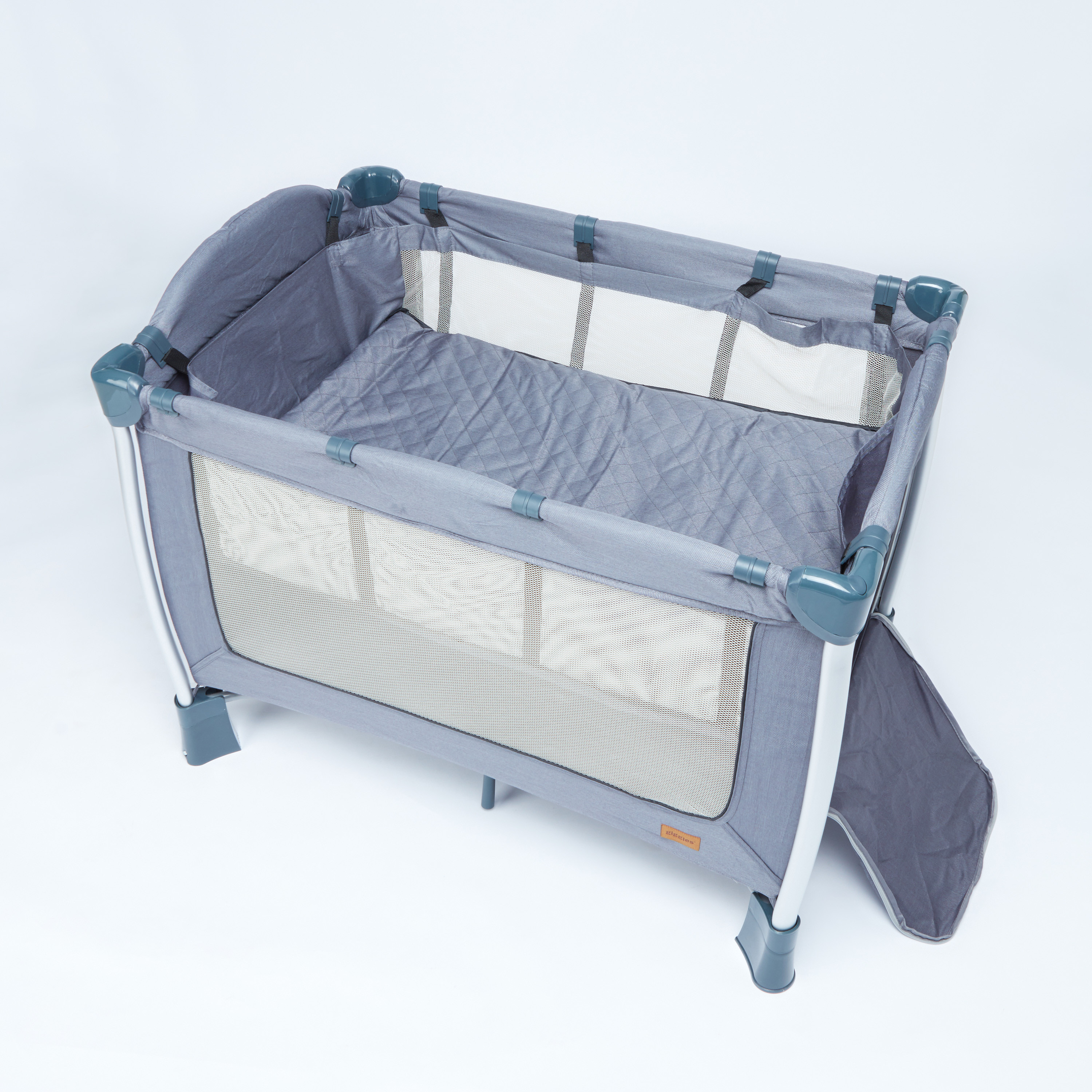 Giggles Bedford Ice Blue Travel Cot with Sun Shield Upto 3 years