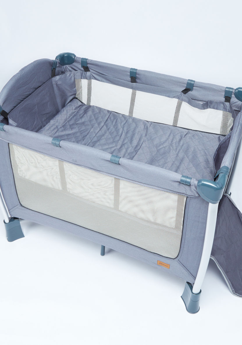 Giggles Bedford Ice Blue Travel Cot with Sun Shield (Upto 3 years)-Travel Cots-image-4