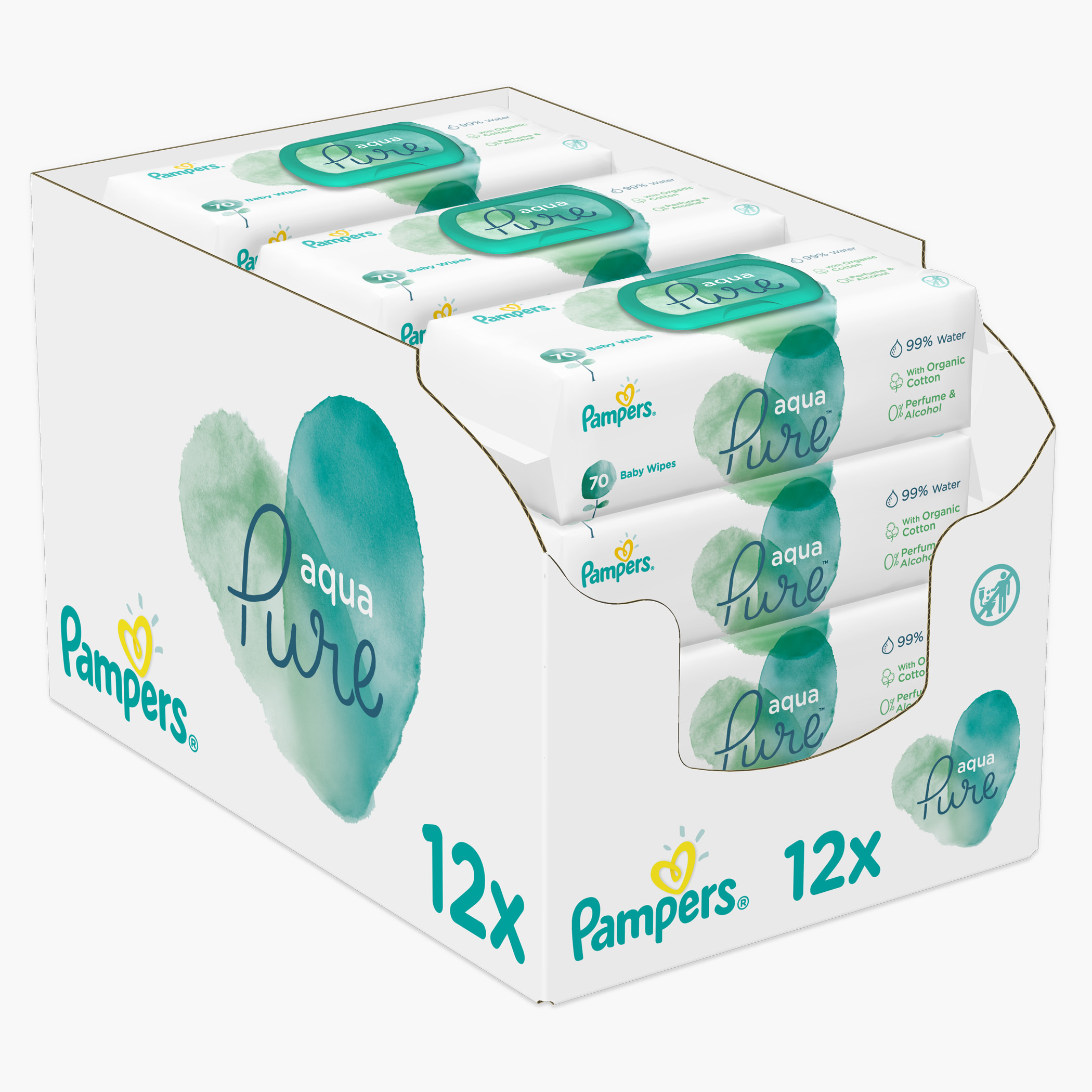Pampers Aqua Pure Baby Wipes - Set of 70-baby-bathandcare-wipes-image-1