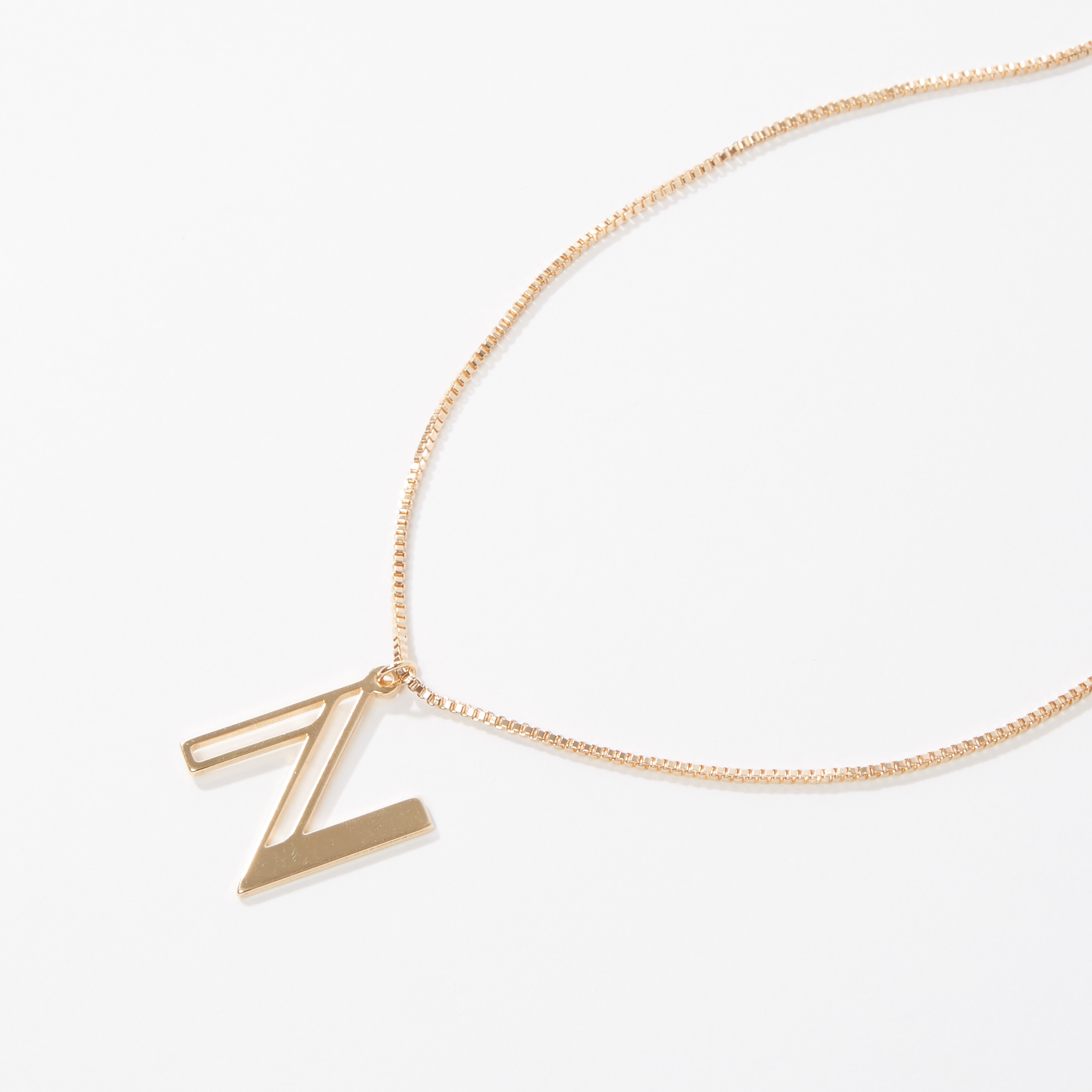 Metallic Alphabet N Pendant Necklace with Lobster Clasp-women-watchesandjewellery-jewellery-necklacesandpendants-image-1