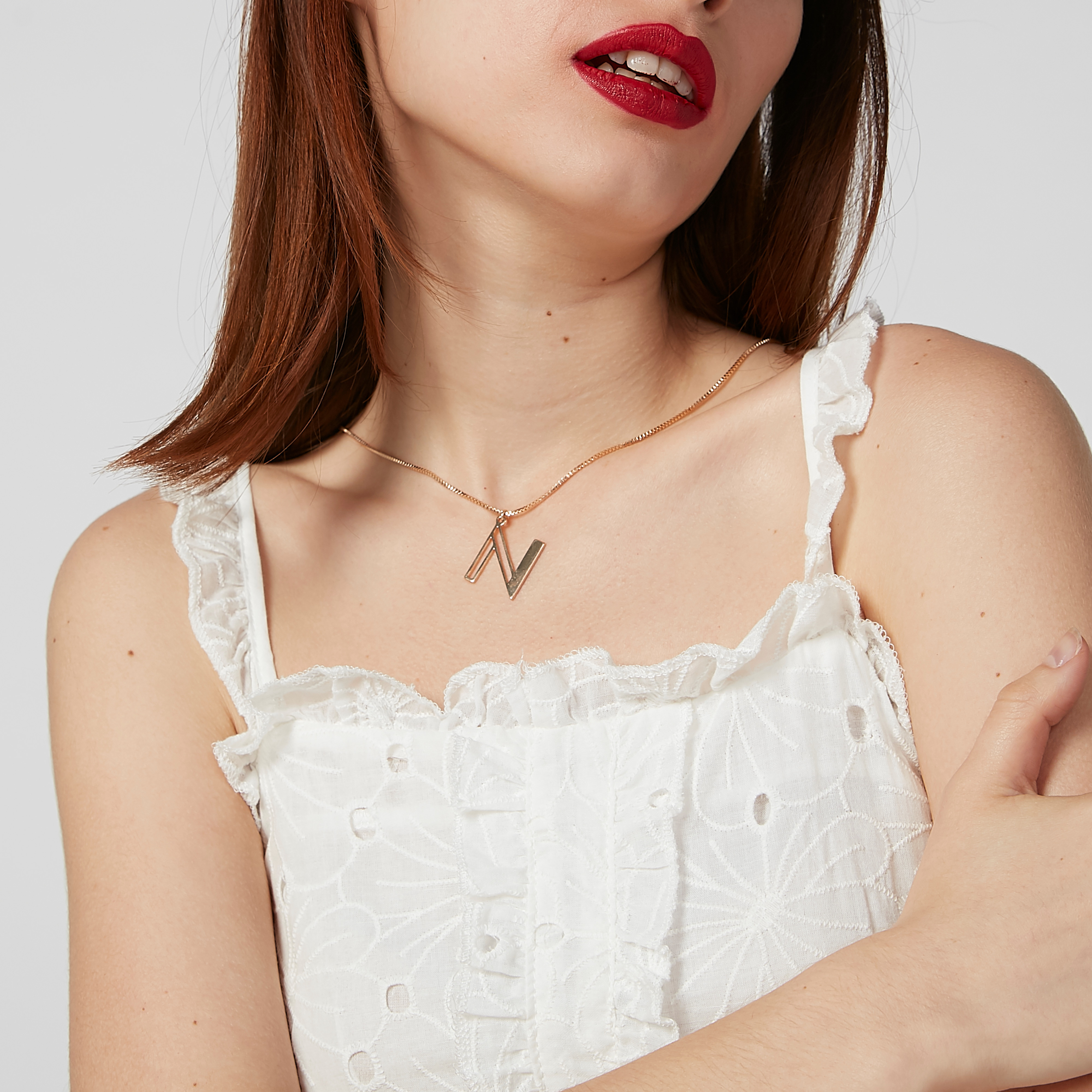 Metallic Alphabet N Pendant Necklace with Lobster Clasp-women-watchesandjewellery-jewellery-necklacesandpendants-image-2
