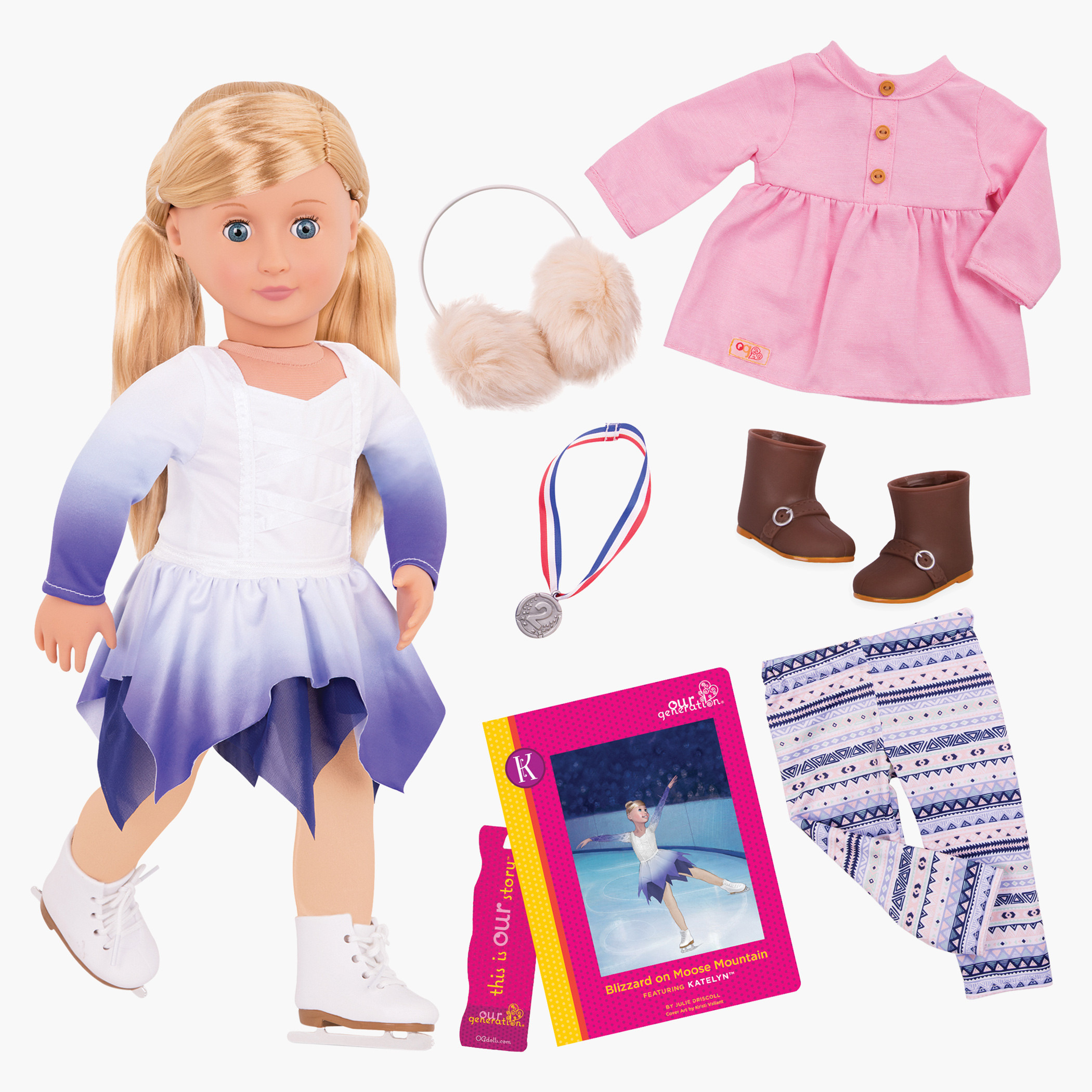 OG Deluxe Collection store Katelyn 18” Ice Skating Doll with Book & Accessories