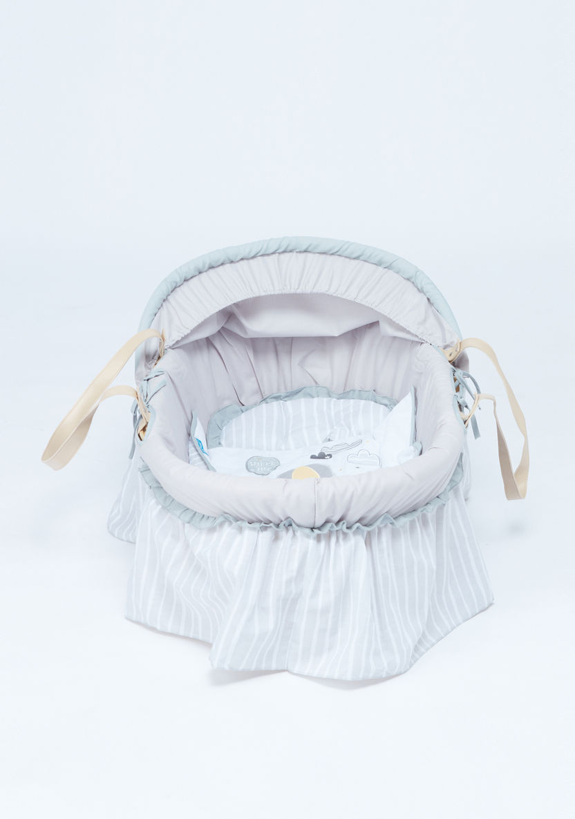Juniors Eddie Baby Moses Basket with Sun Canopy ( Up to 6 months)-Carry Cots-image-1