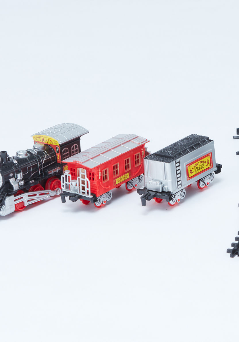 Classic Train Play Set with Electric Train Track-Scooters and Vehicles-image-4