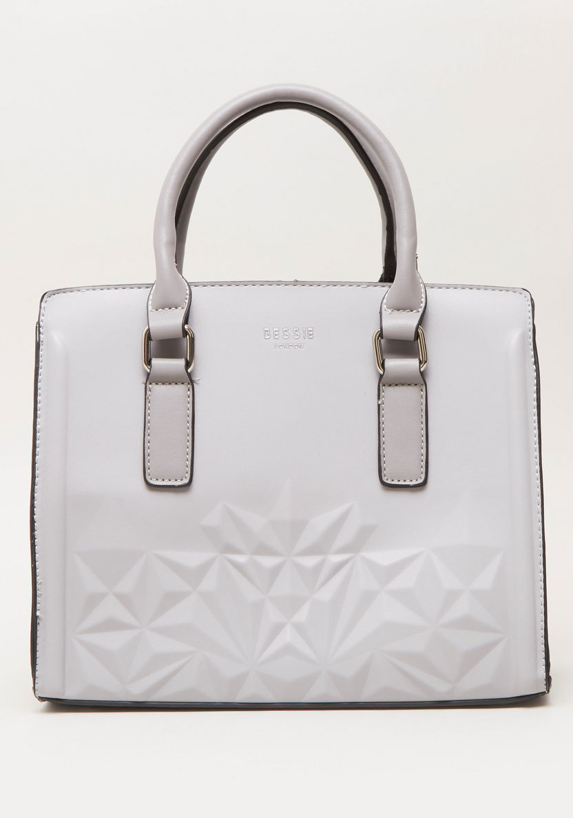 Bessie London Tote Bag with Embossed Design-Handbags-image-0
