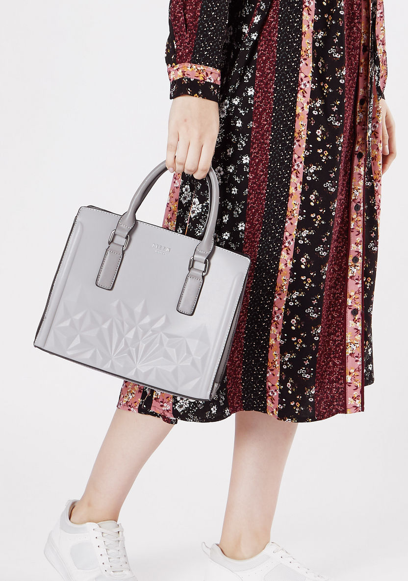 Bessie London Tote Bag with Embossed Design-Handbags-image-1