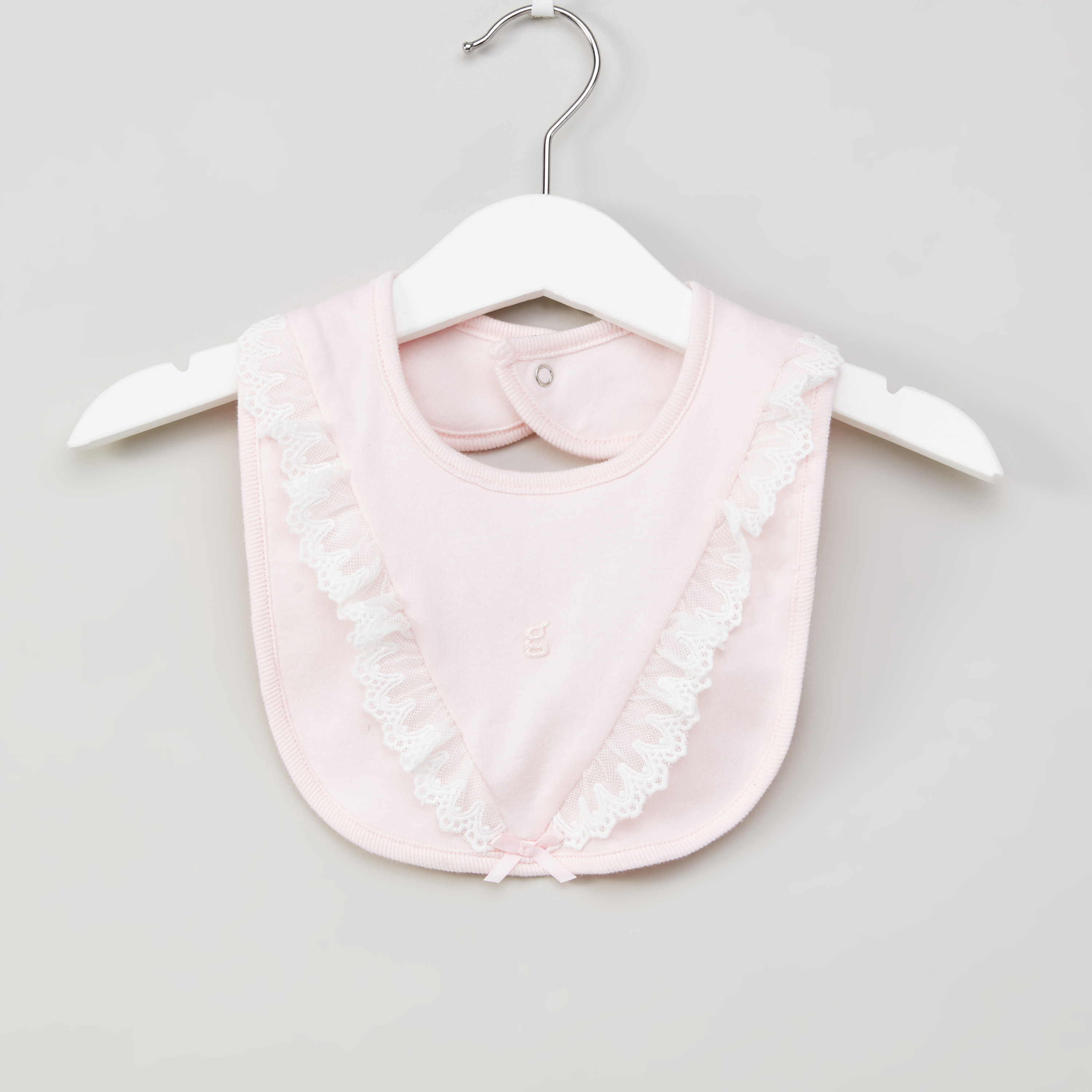 Giggles Lace Detail Bib with Snap Button Closure-baby-feeding-accessories-image-1