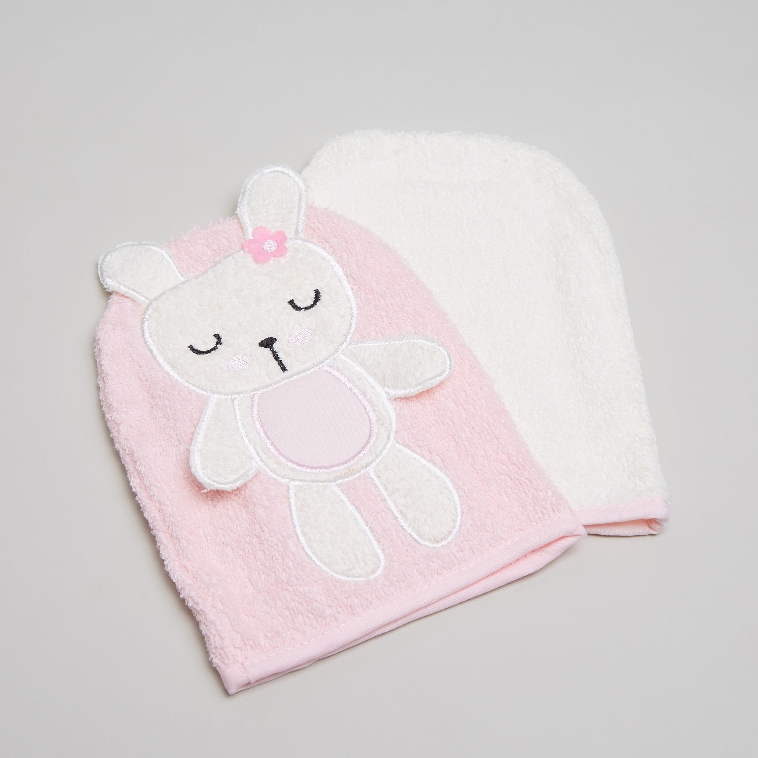 Juniors Embroidered Patch Wash Mitten - Set of 2-baby-bathandcare-towels-image-1