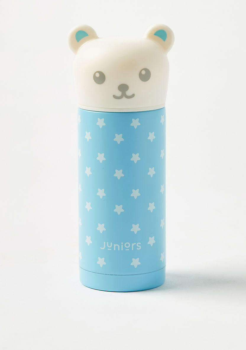 Juniors Printed Thermos Flask with Teddy Bear Shaped Cap - 250 ml-Accessories-image-0