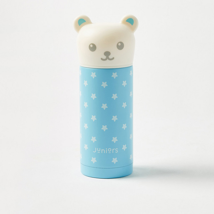 Juniors Printed Thermos Flask with Teddy Bear Shaped Cap - 250 ml