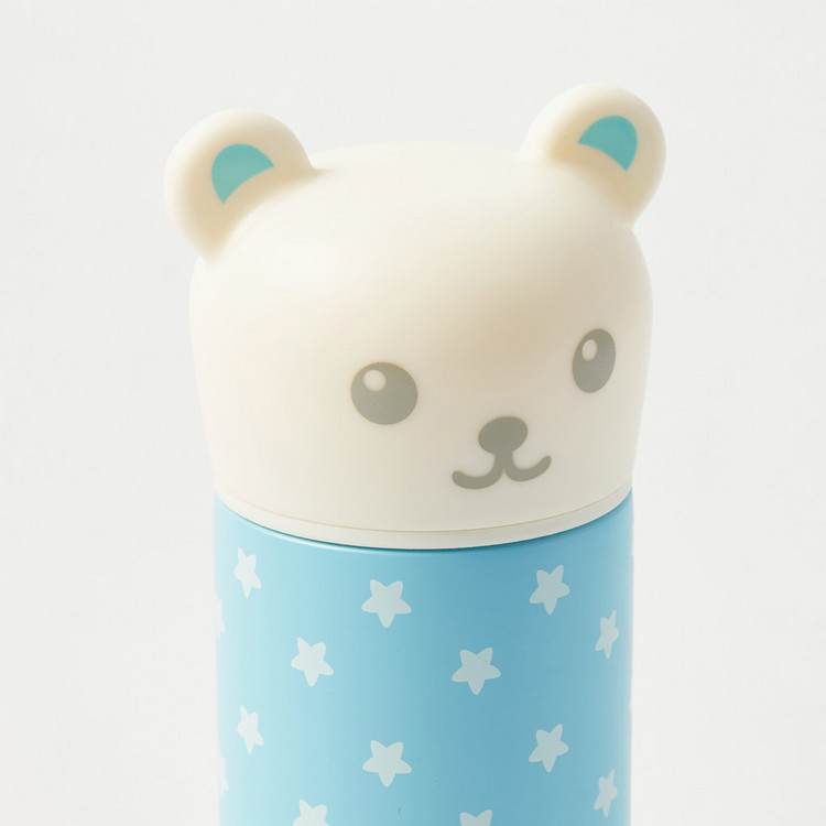 Juniors Printed Thermos Flask with Teddy Bear Shaped Cap - 250 ml