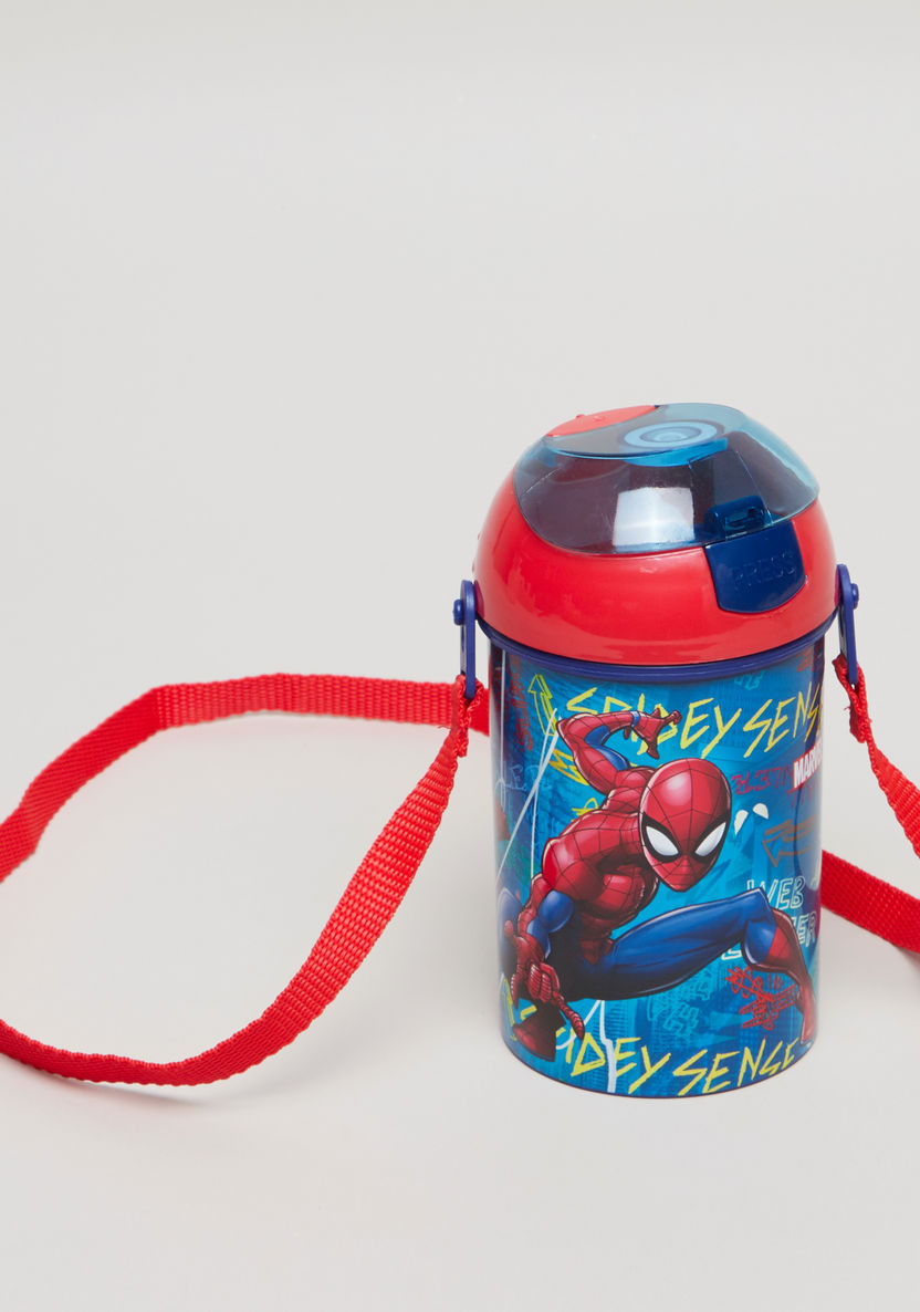 Spider-Man Printed Pop-Up Water Bottle - 450 ml-Mealtime Essentials-image-0