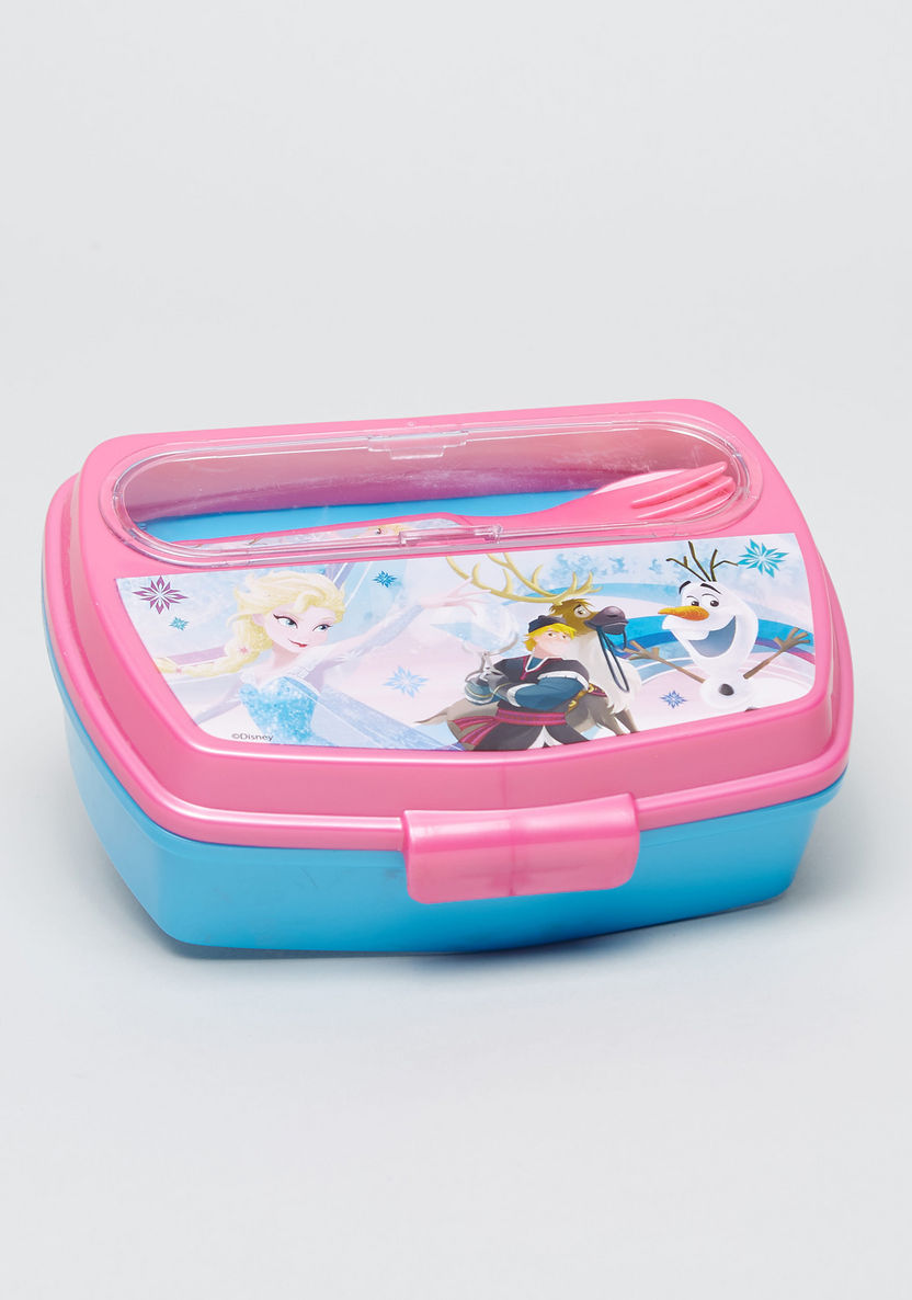 Disney Frozen Print Sandwich Box with Cutlery-Lunch Boxes-image-0