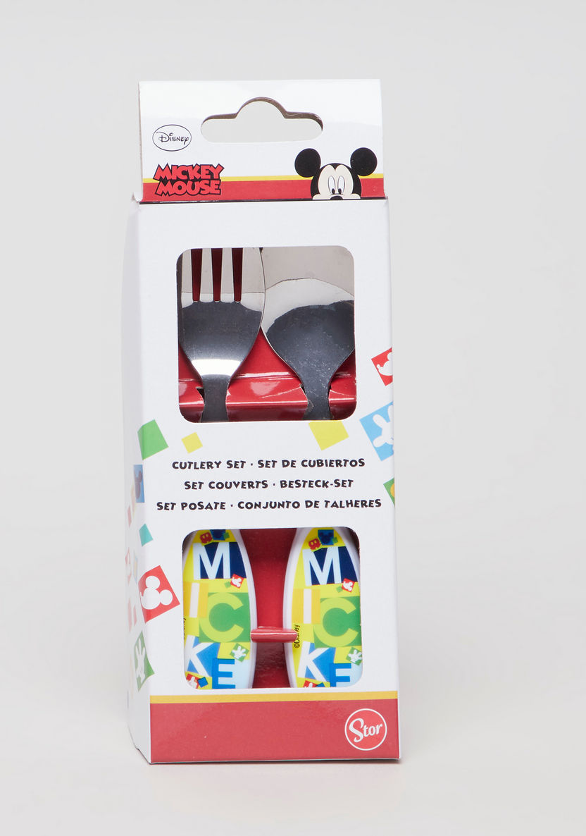 Disney Mickey Mouse Printed 2-piece Cutlery Set-Mealtime Essentials-image-0