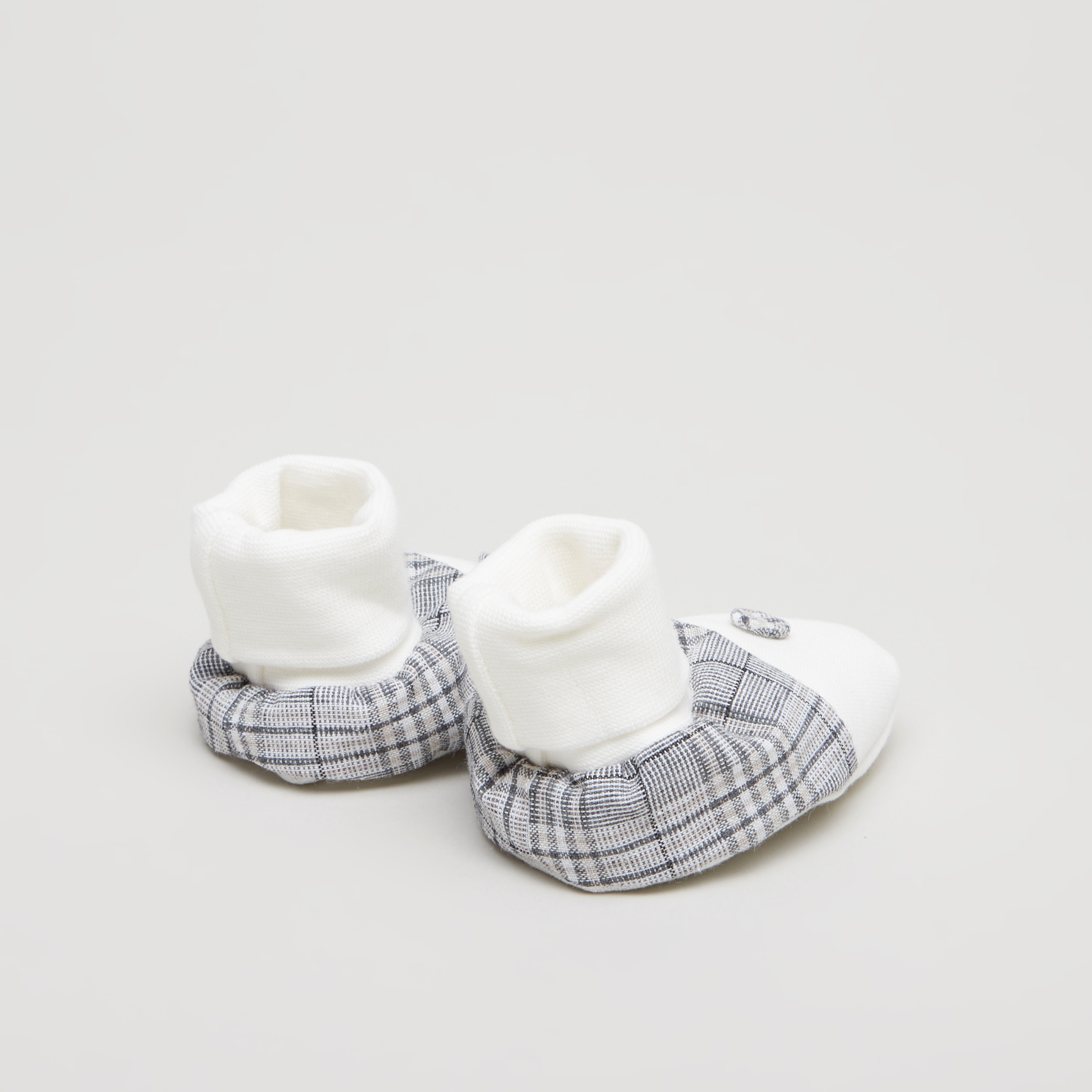 Giggles Chequered Booties-baby-boys-shoes-booties-image-3