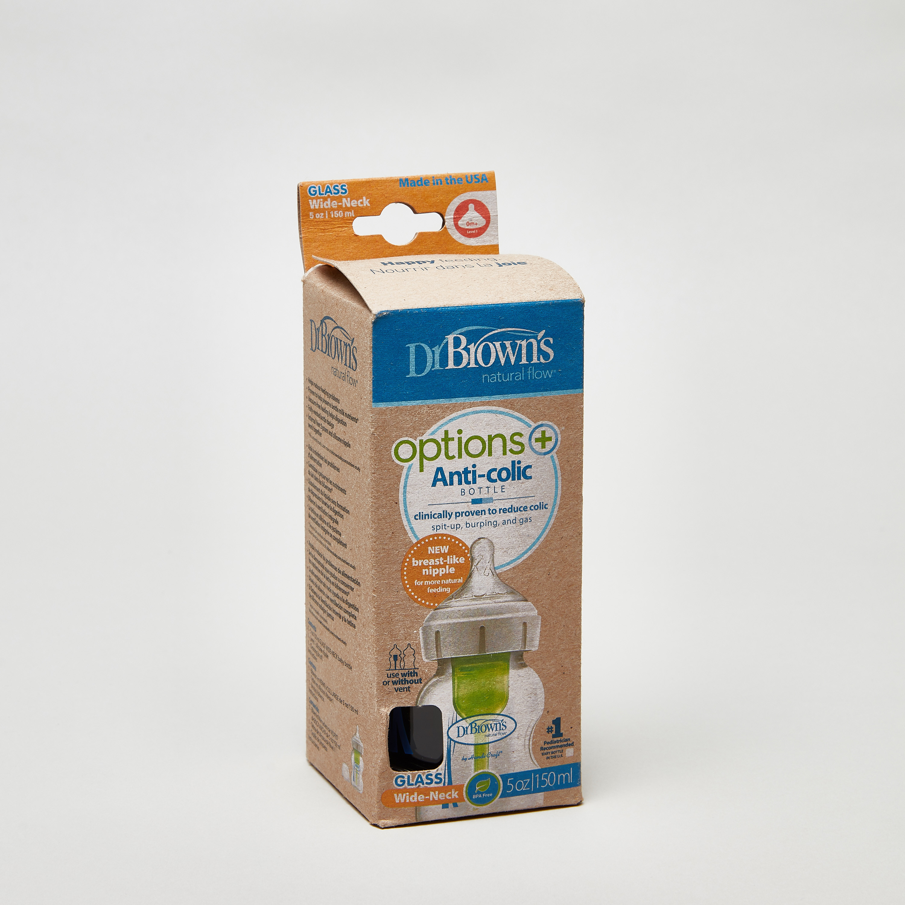Dr. Brown's Natural Flow Options+ Anti-Colic Feeding Bottle - 5 oz-baby-feeding-feedingbottles-bottlesandteats-image-5