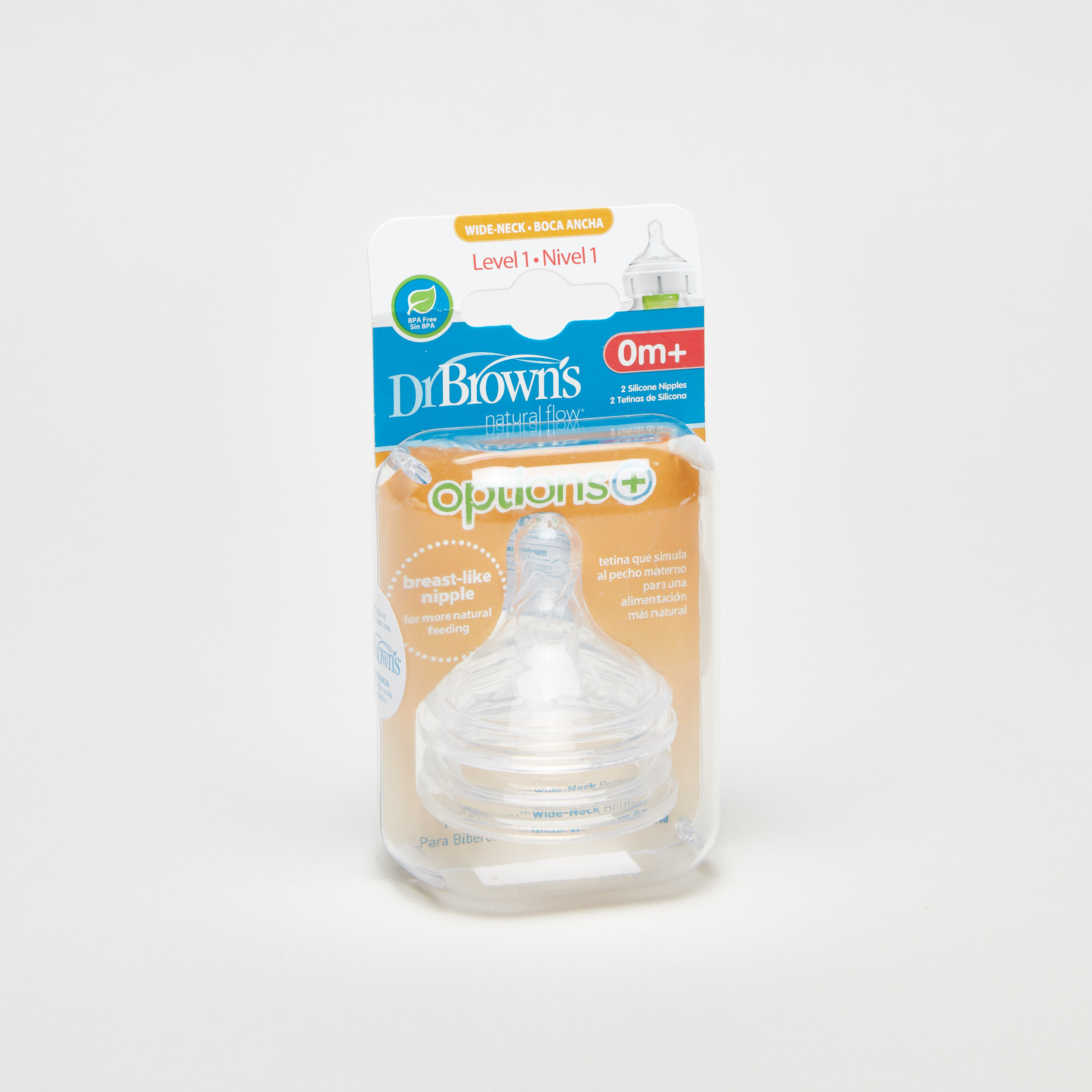 Dr. Brown's Level 1 Wide Neck Teats - Set of 2-baby-feeding-feedingbottles-bottlesandteats-image-1