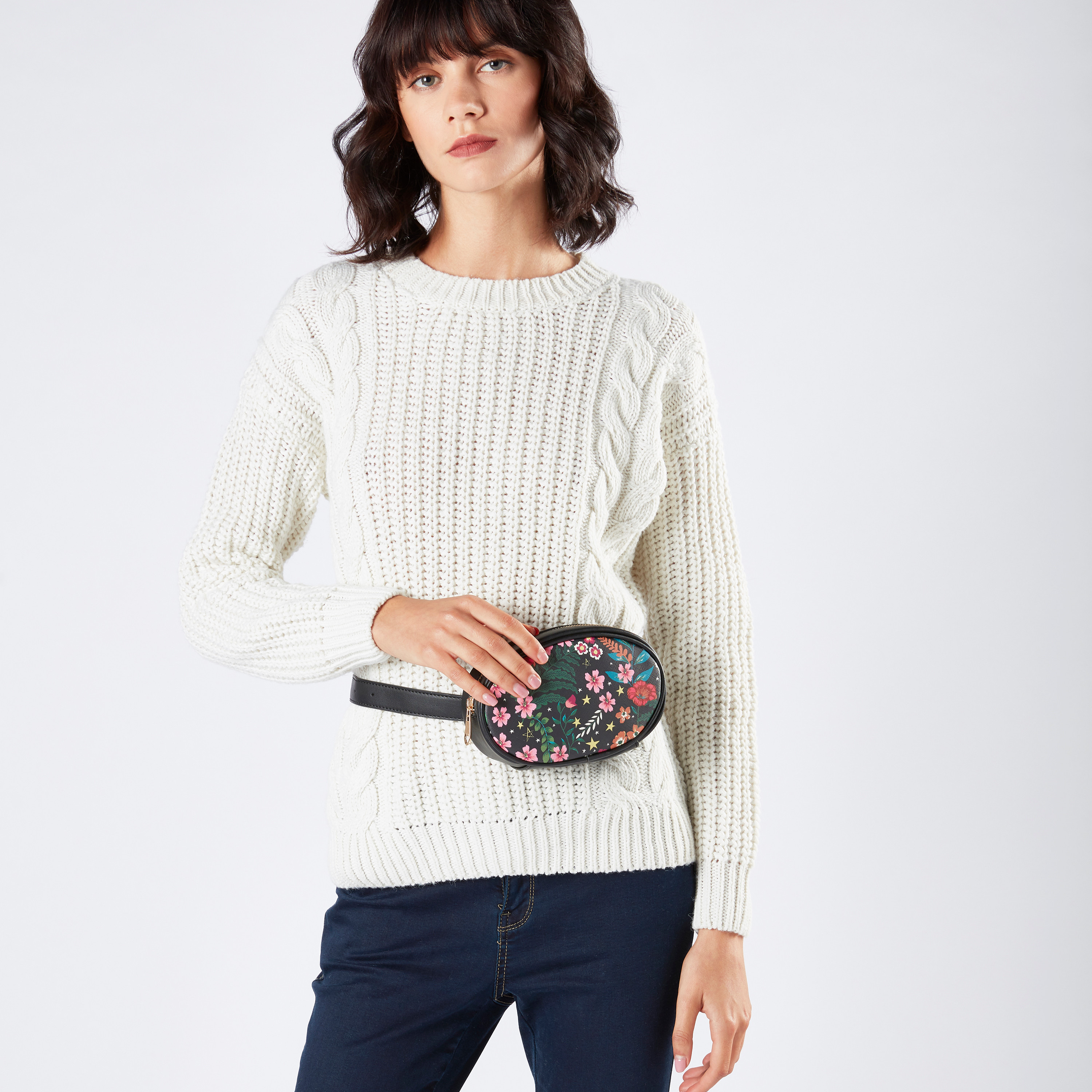 Sasha Floral Printed Fanny Pack with Zip Closure-women-bagsandwallets-handbags-image-2