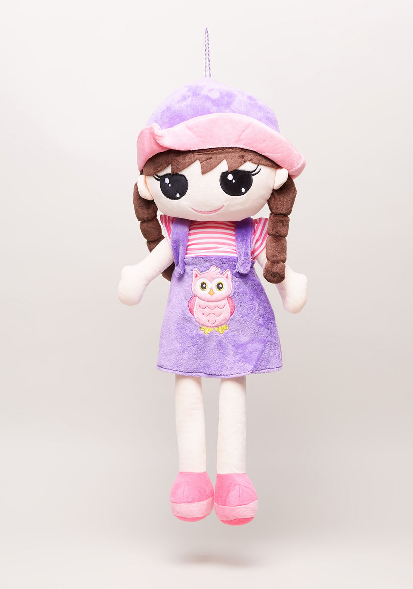 Juniors Doll with Purple Dungaree Dress and Hat - 60 cms-Dolls and Playsets-image-0