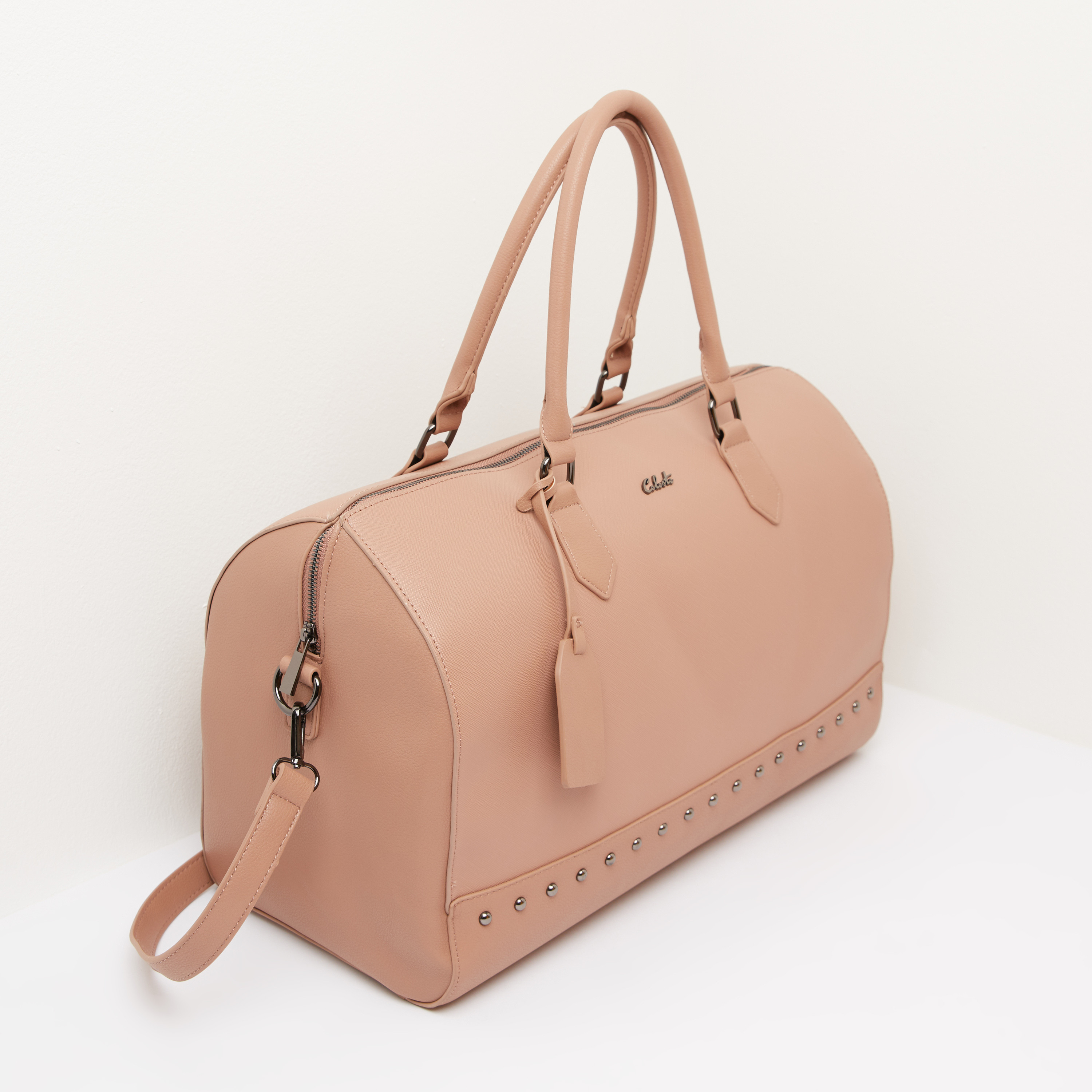 Celeste Studded Duffel Bag with Detachable Strap-travel-luggagesandbags-dufflebags-image-3